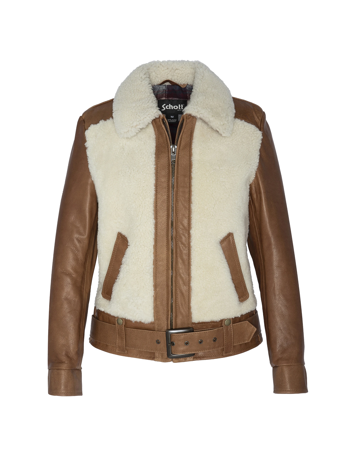 Chaqueta de piloto bimaterial Legendary USA, piel de oveja