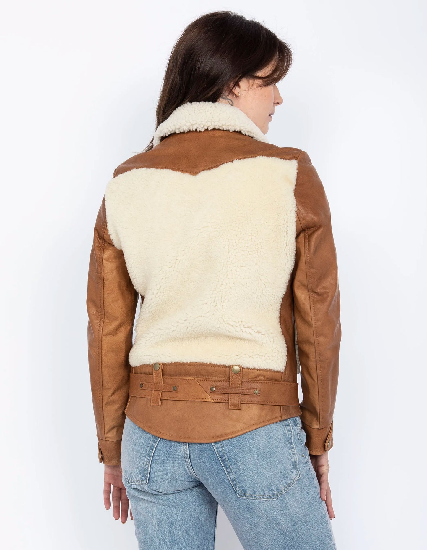 Chaqueta de piloto bimaterial Legendary USA, piel de oveja