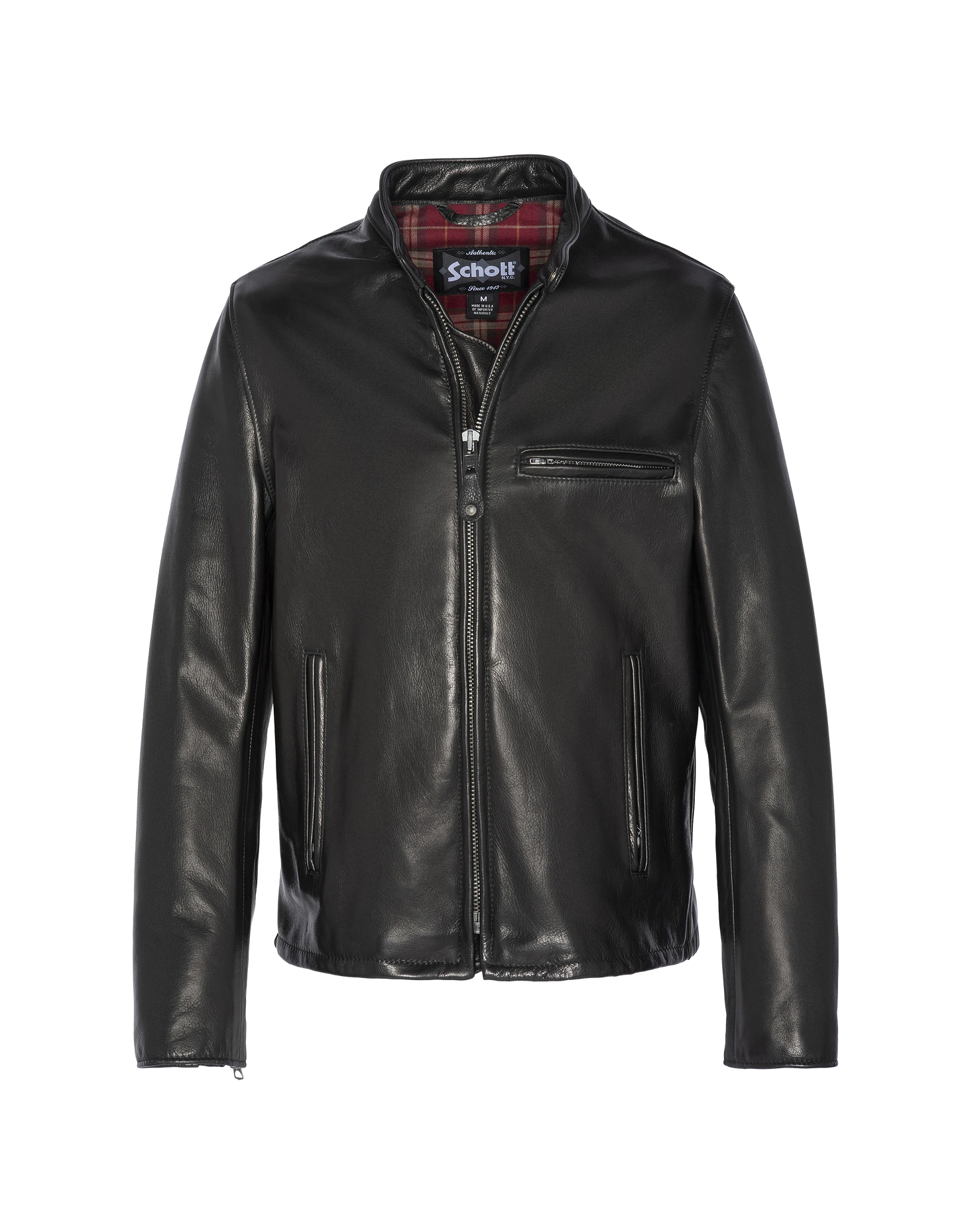 Blouson motard noir mythique USA, cuir de vachette