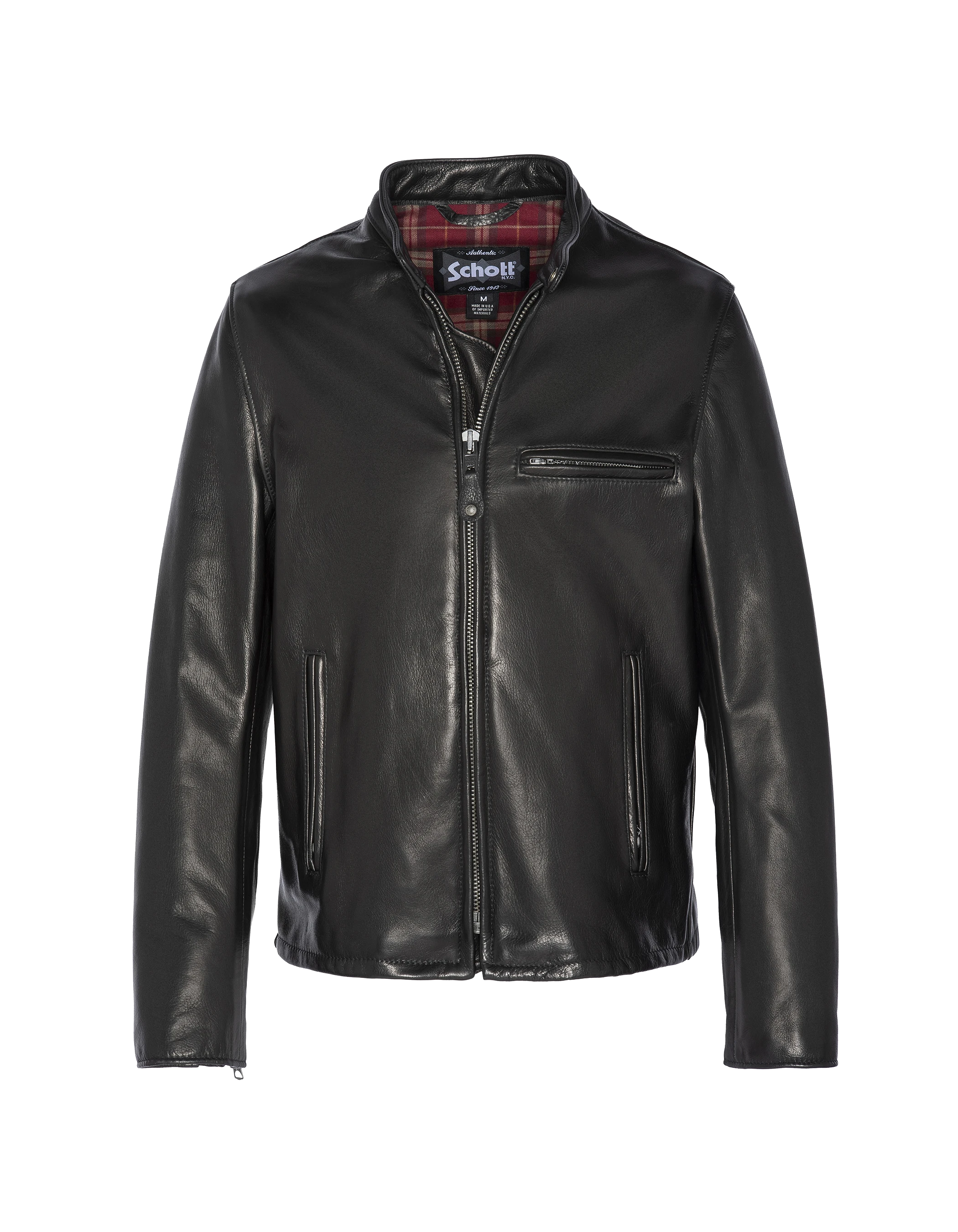 Blouson motard noir mythique USA, cuir de vachette-2