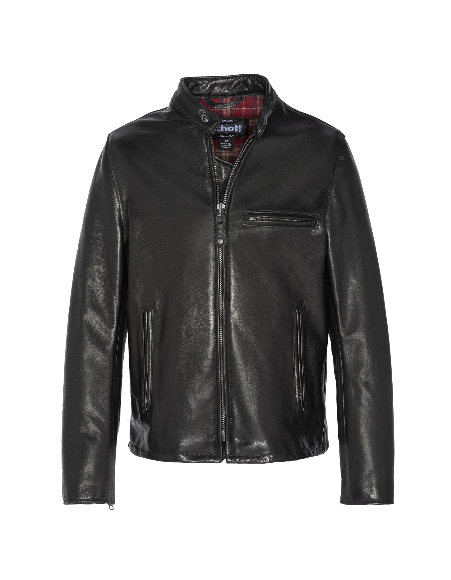 Blouson motard noir mythique USA, cuir de vachette
