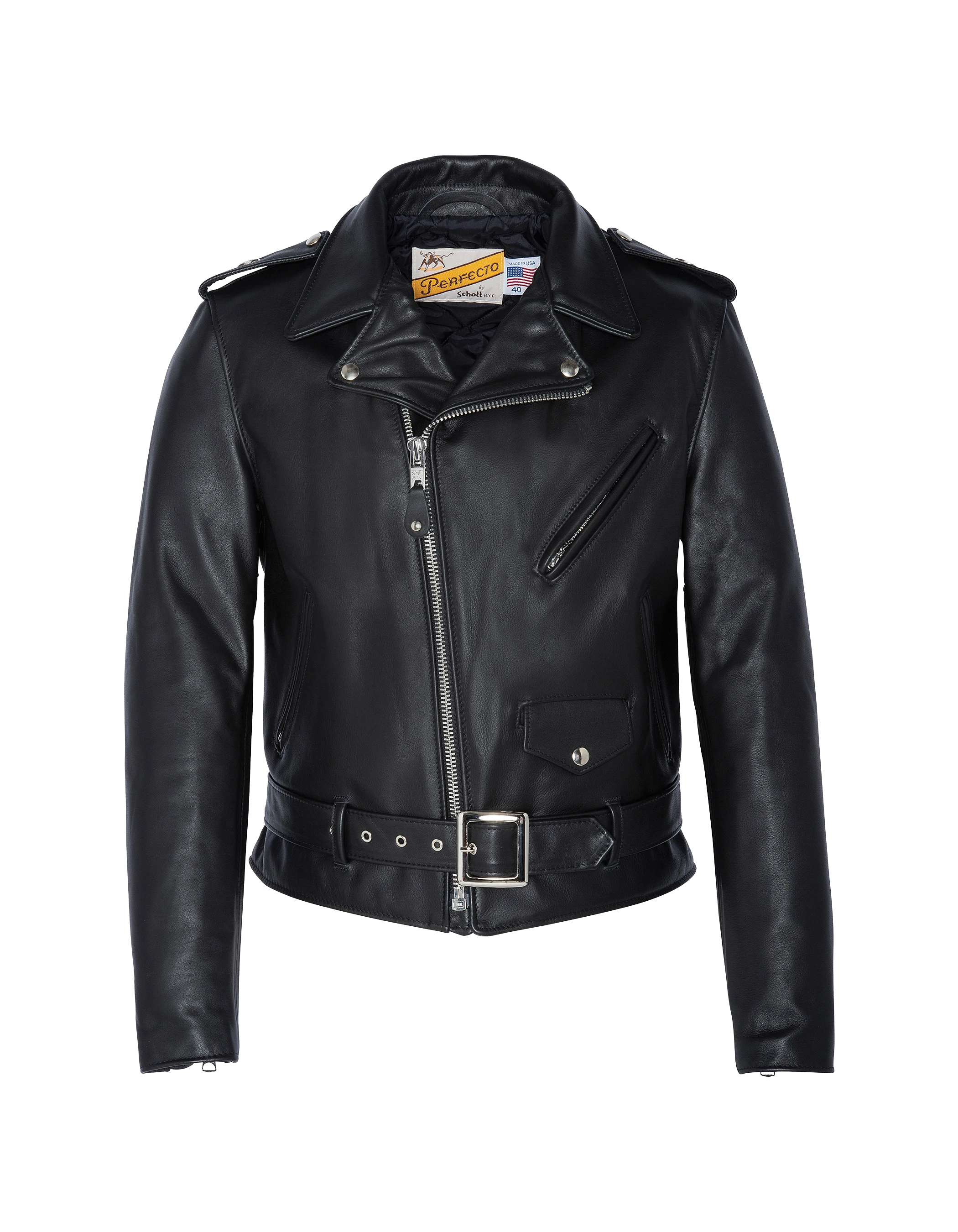 Black perfecto® jacket legendary Star USA, cowhide - 613 | Schott NYC®