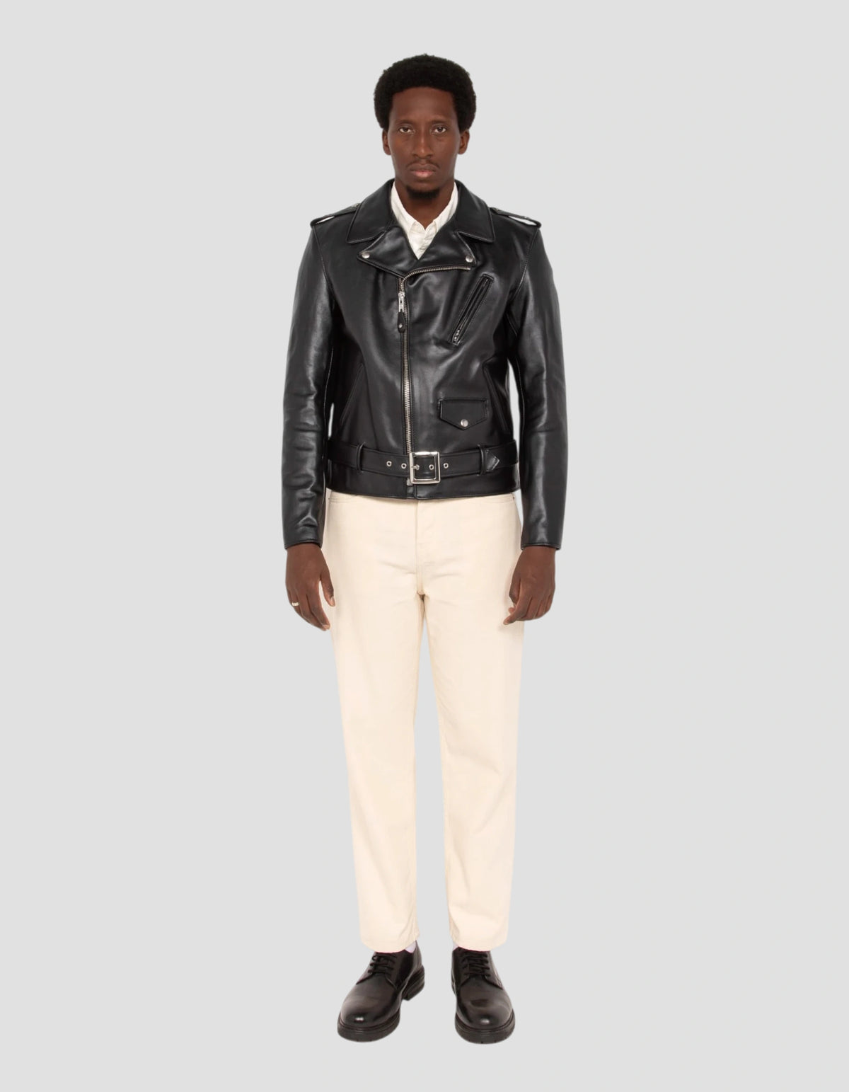 Blouson Perfecto® doublé en laine mythique USA, cuir de taureau-1