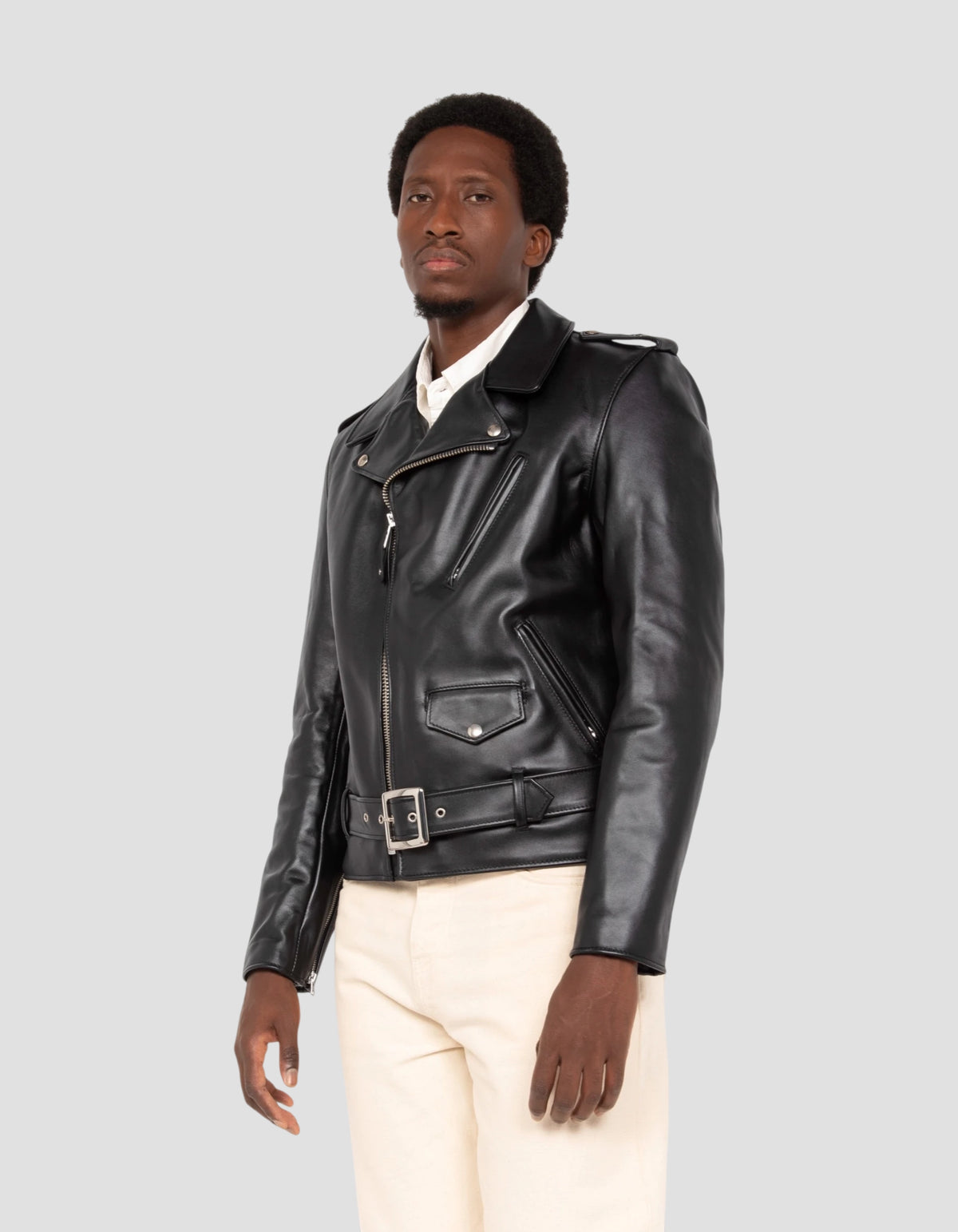 Blouson Perfecto® doublé en laine mythique USA, cuir de taureau-3