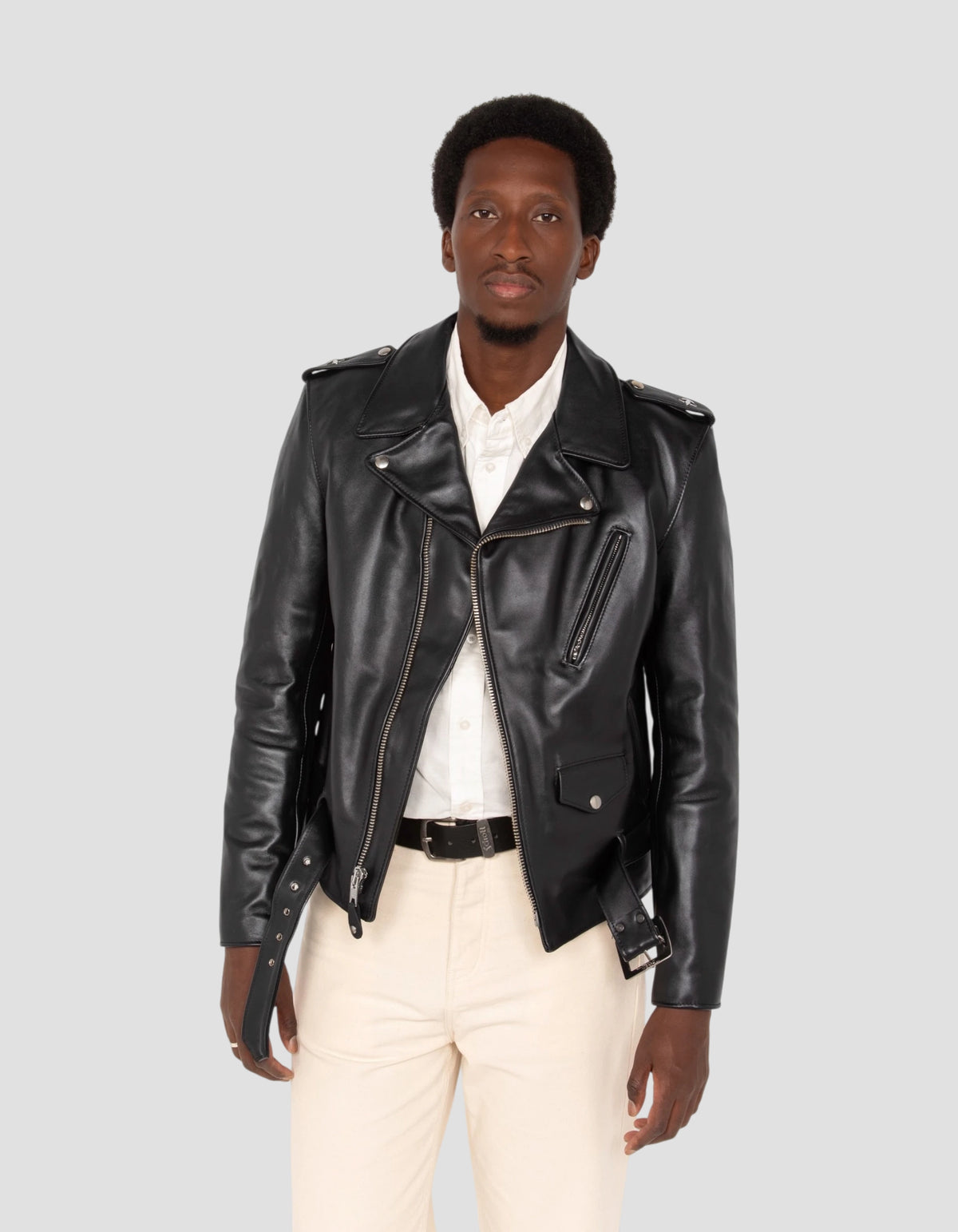 Blouson Perfecto® doublé en laine mythique USA, cuir de taureau-4