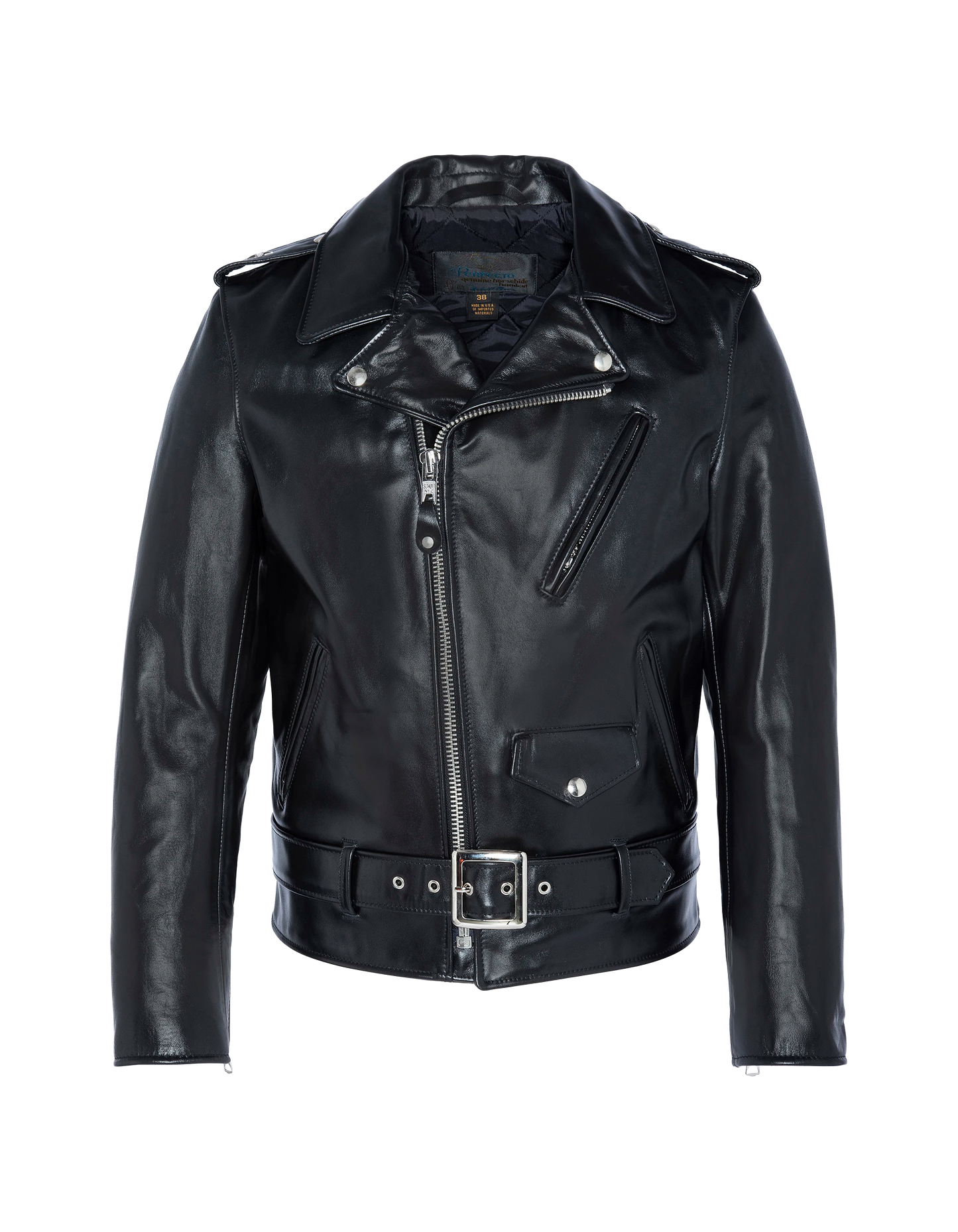 Blouson Perfecto® noir mythique USA, cuir de cheval