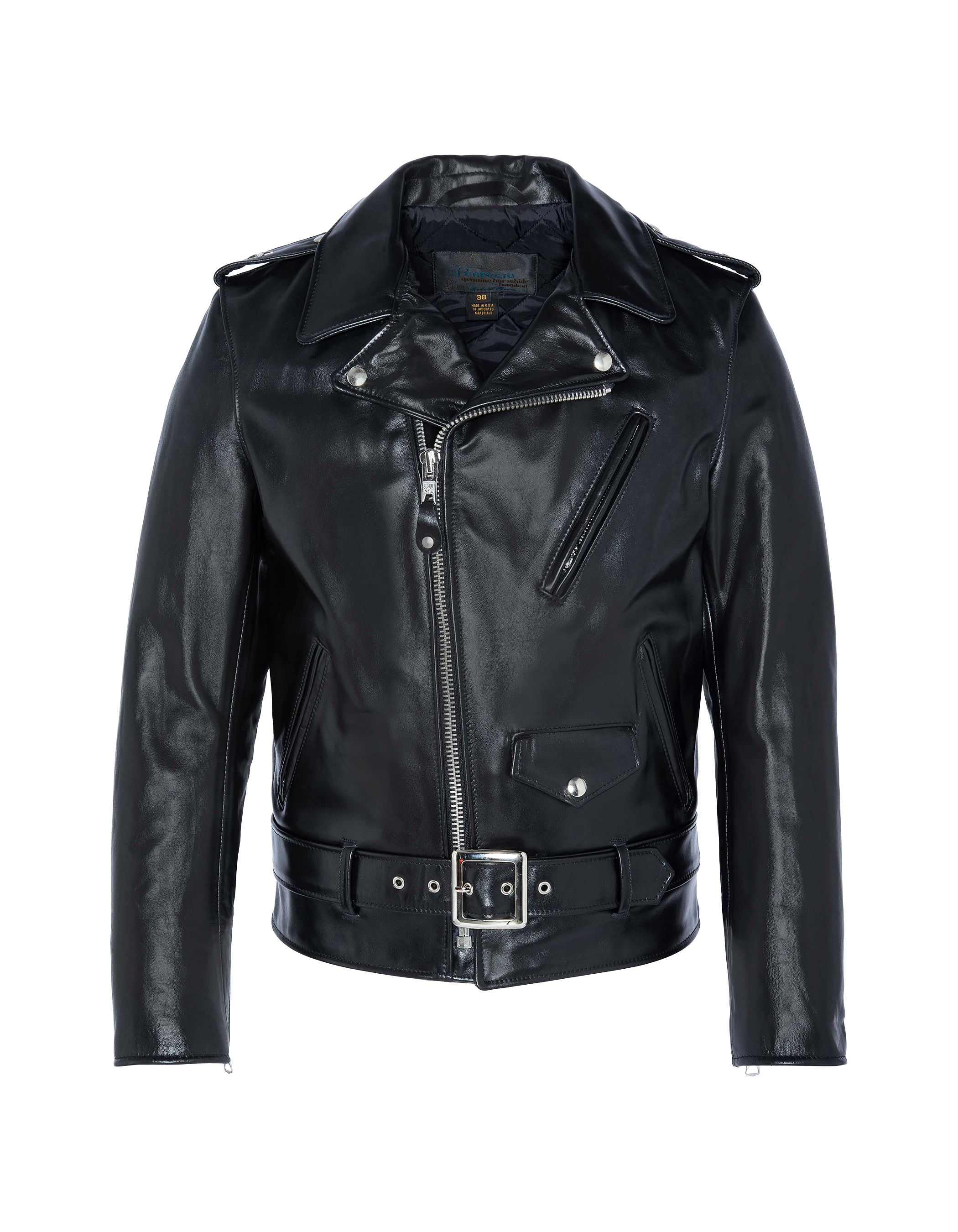 Blouson Perfecto® noir mythique USA, cuir de cheval-2