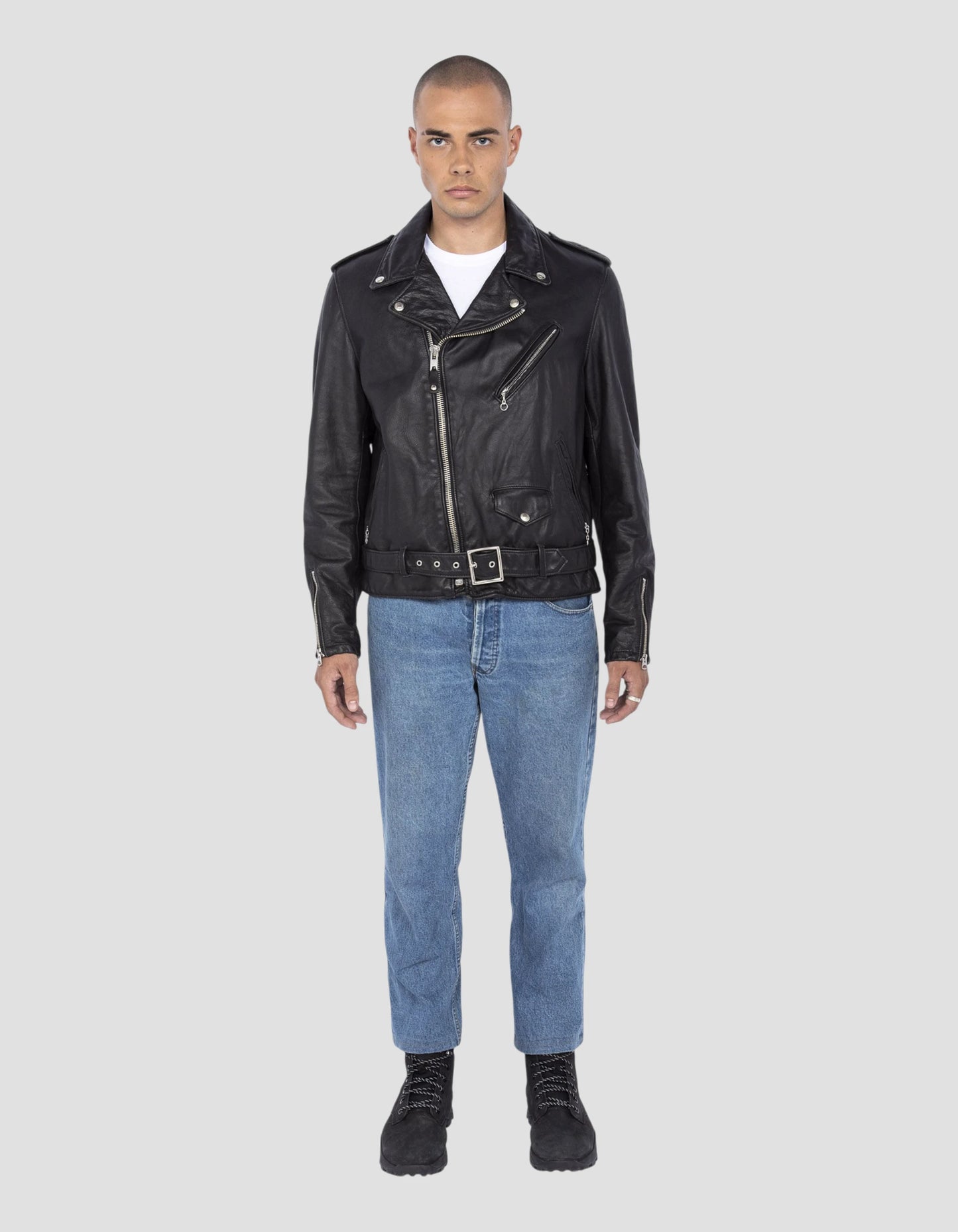 Giacca vintage vintage vintage nera vintage, cuoio in pelle di mucca