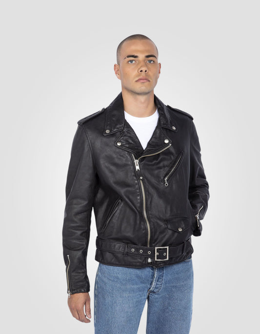 Blouson Perfecto® vintage noir mythique USA, cuir de vachette