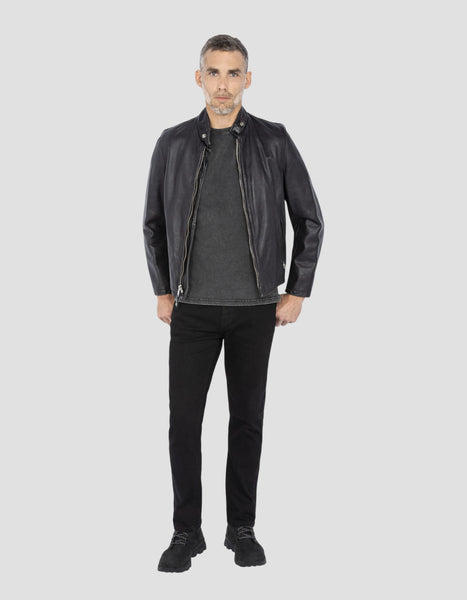 Schott 654VN カウハイド シングルライダースジャケット ブラウン Vintaged Cowhide Café Racer Leather Jacket 654VN