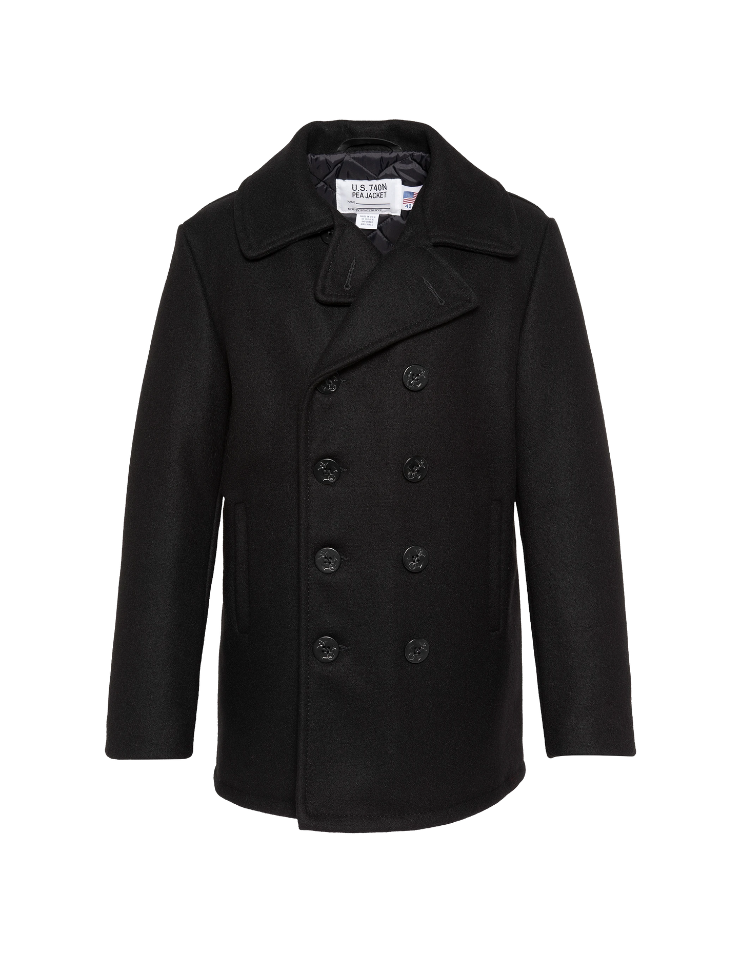 Caban nero in misto lana, leggendario USA