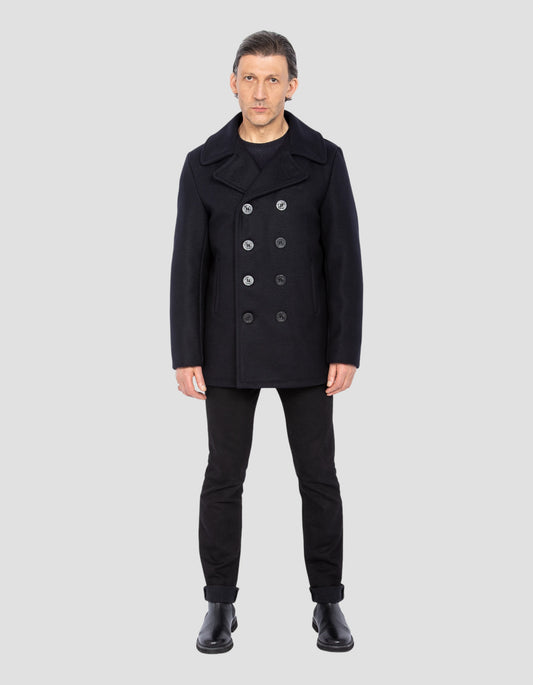 Dark navy pearl in woolen - Peacoat | Schott NYC® Dark navy pearl in woolen - Peacoat | Schott NYC®
