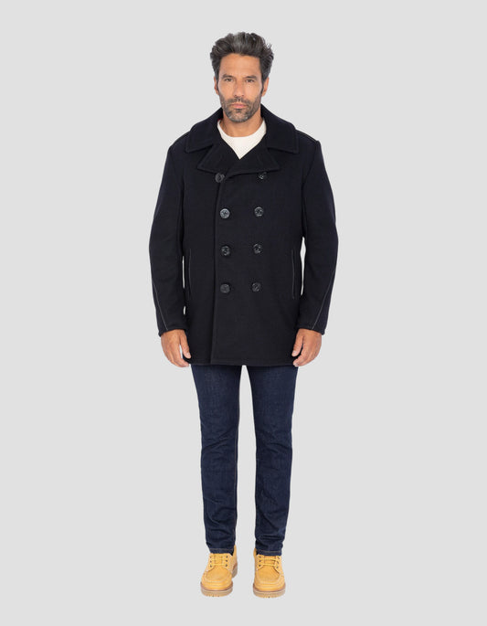 Navy blue shelves in mixed wool, legendary USA - 740 | Schott NYC® Navy blue shelves in mixed wool, legendary USA - 740 | Schott NYC®
