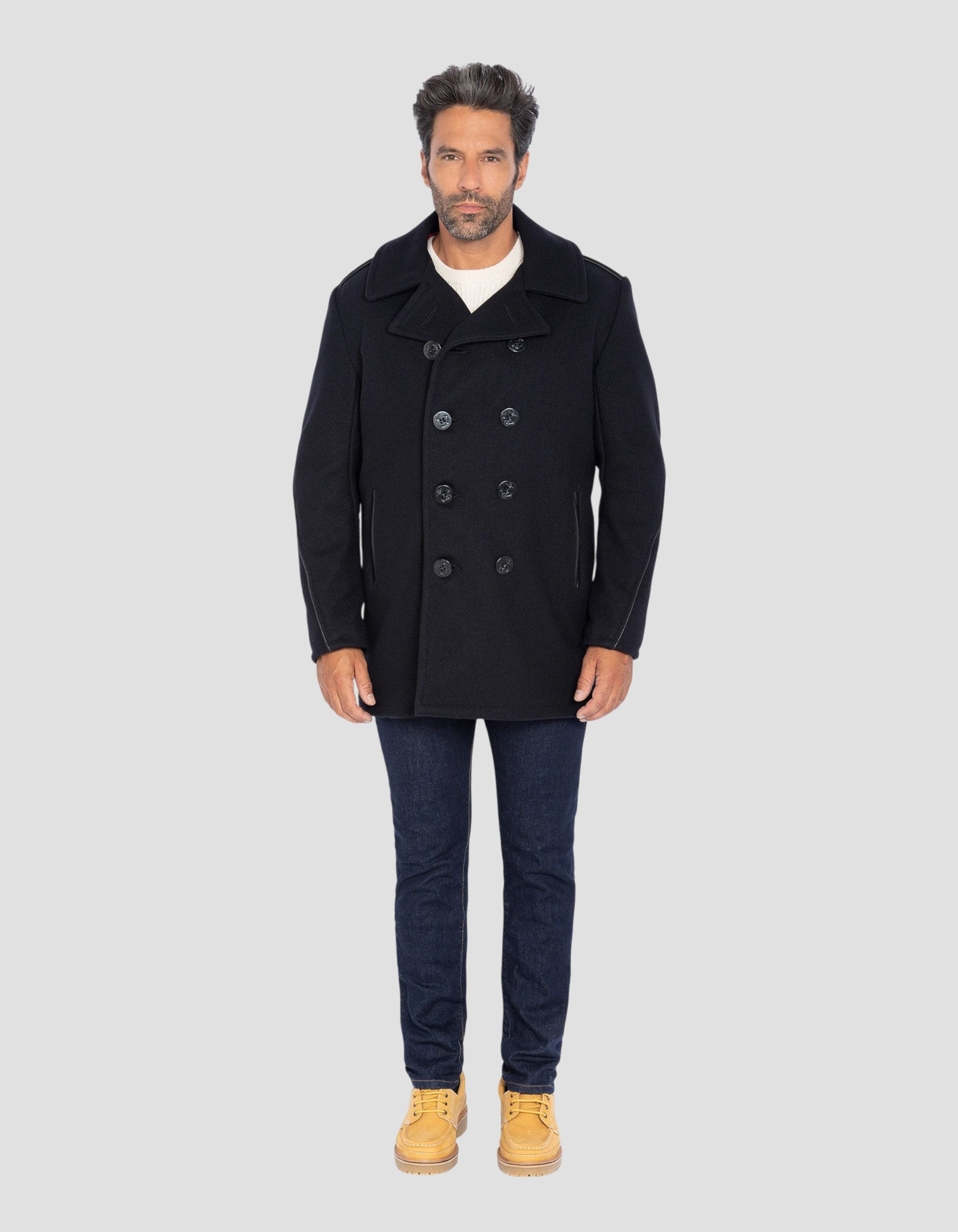 ジャケット・アウター Schott 740C PEACOAT LEATHER size38 Schott NYC | Jackets & Coats | Schott Leather Trim Wool