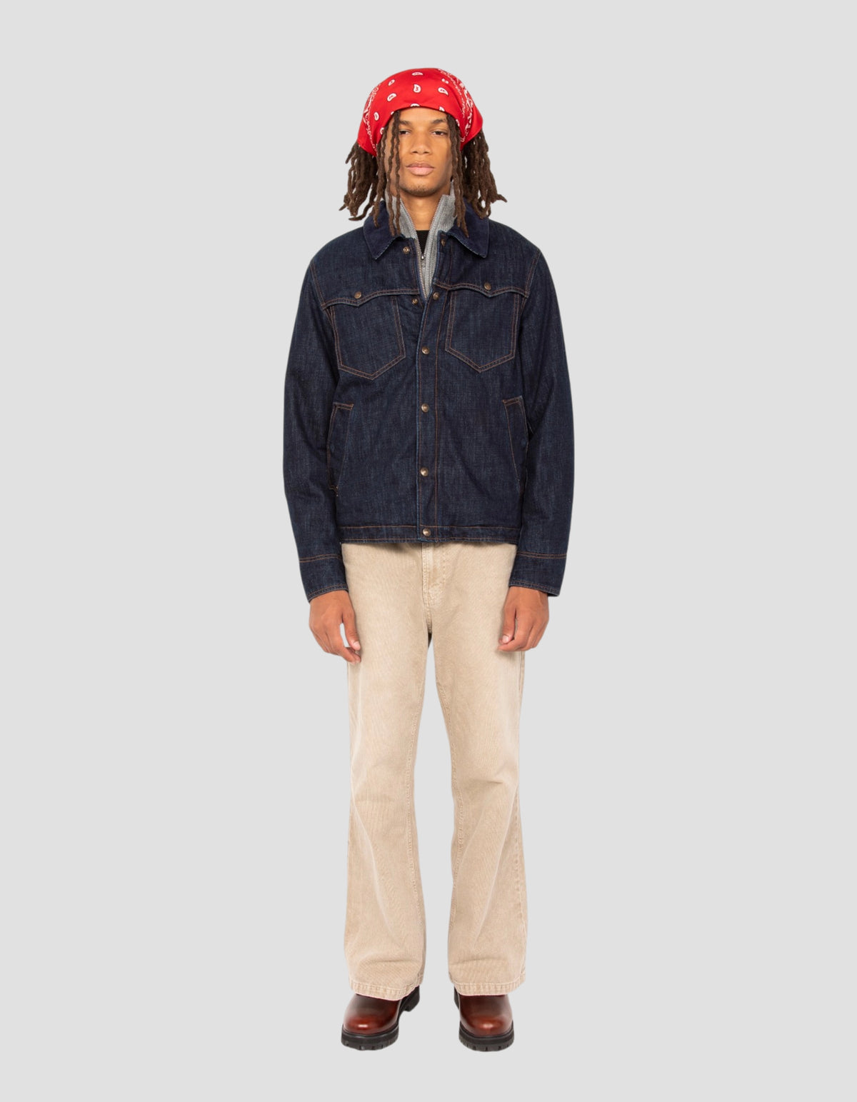 Chaqueta ranchera de algodón denim índigo, legendaria EE. UU.
