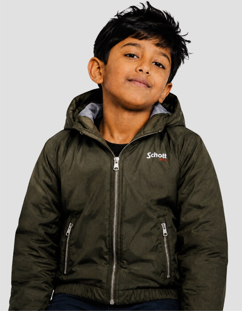 Kapuzenkhaki Windbreaker-1