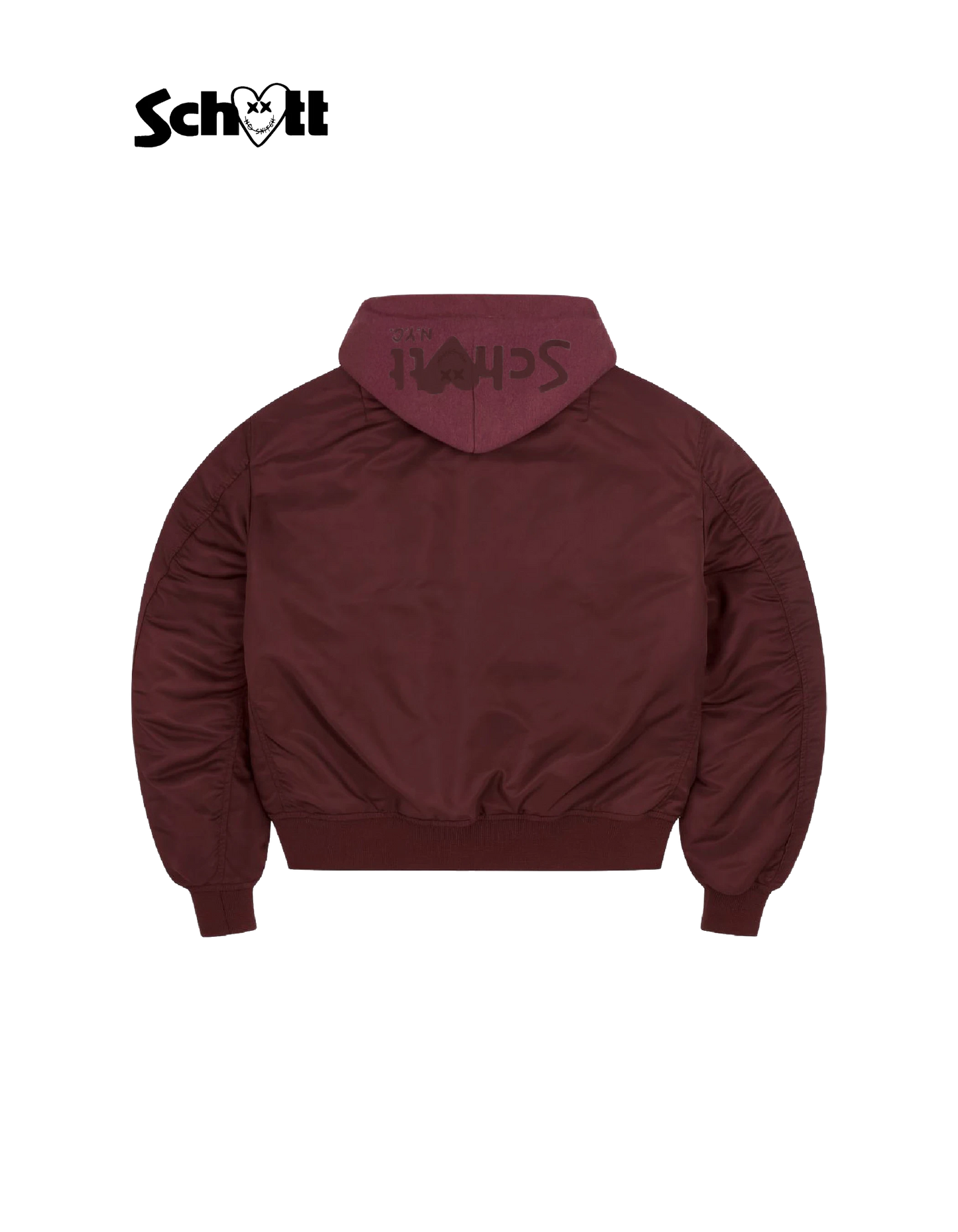 Gemischte Burm Bordeaux mit Schott NYC® X Eleven Pariser Kapuze geschliffen