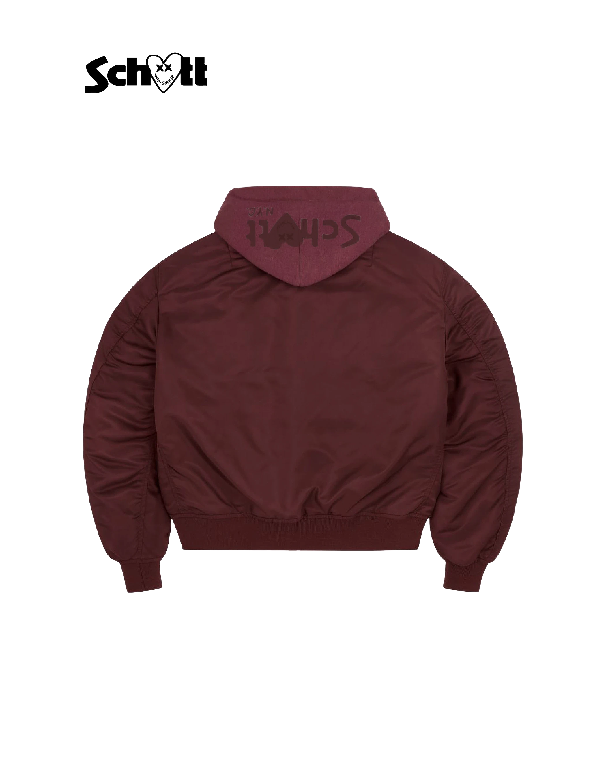 Gemischte Burm Bordeaux mit Schott NYC® X Eleven Pariser Kapuze geschliffen-2