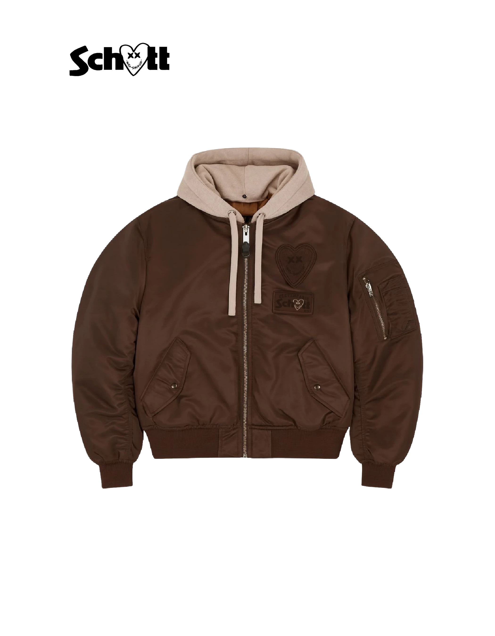 Espresso con zippato a bombardiere mista con Schott Nyc® x undici cappuccio di Parigi-1