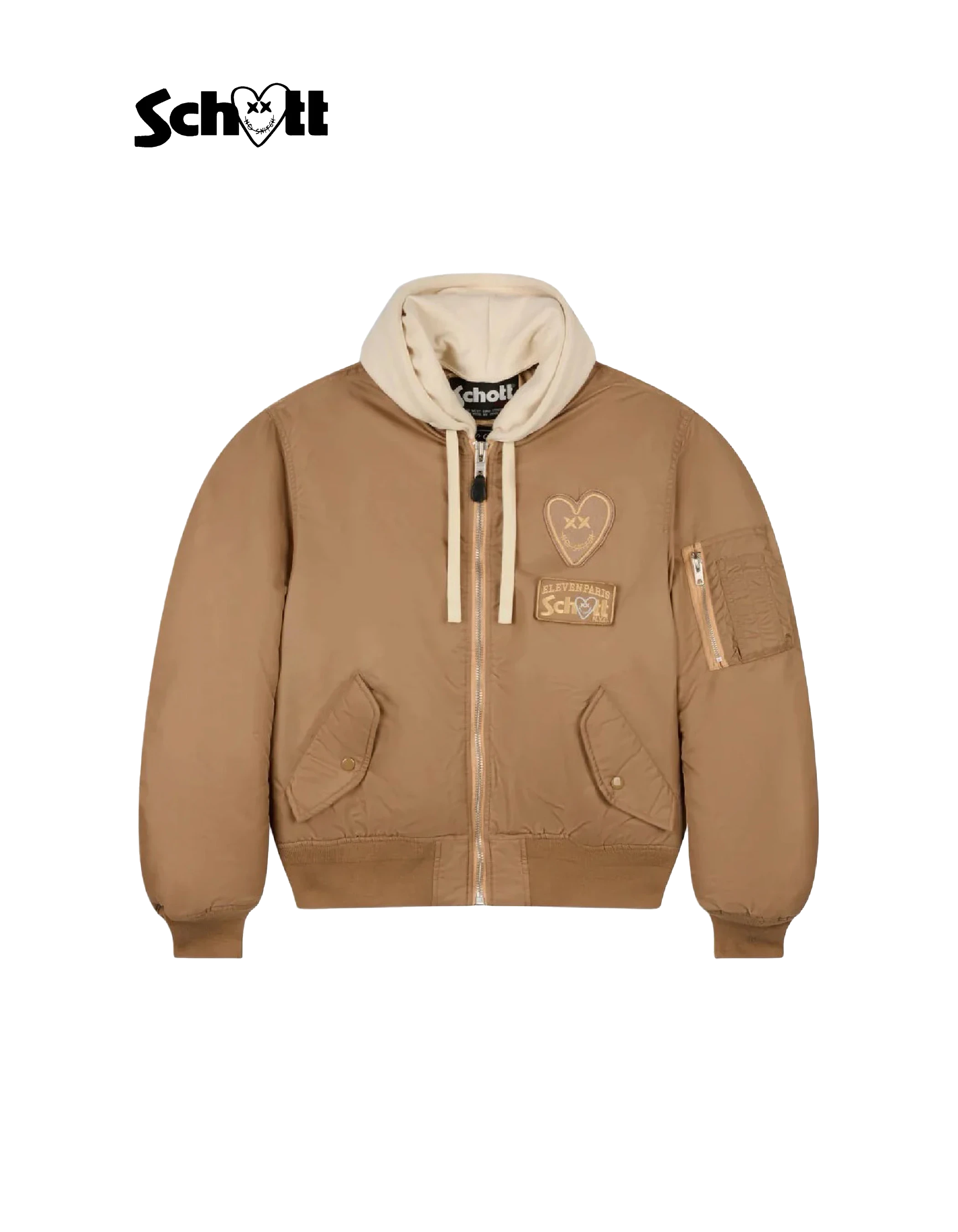 Schott NYC® X Eleven Paris gemischter Beige gemischter Bomber-1