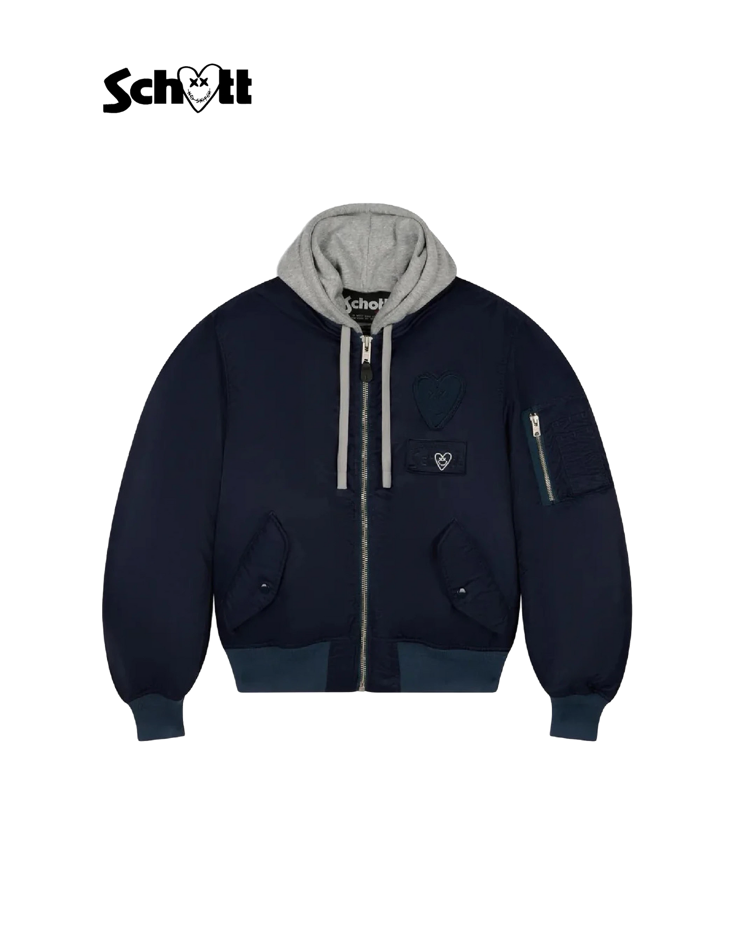 SCHOTT NYC® X Eleven Paris bombardiere blu scuro misto