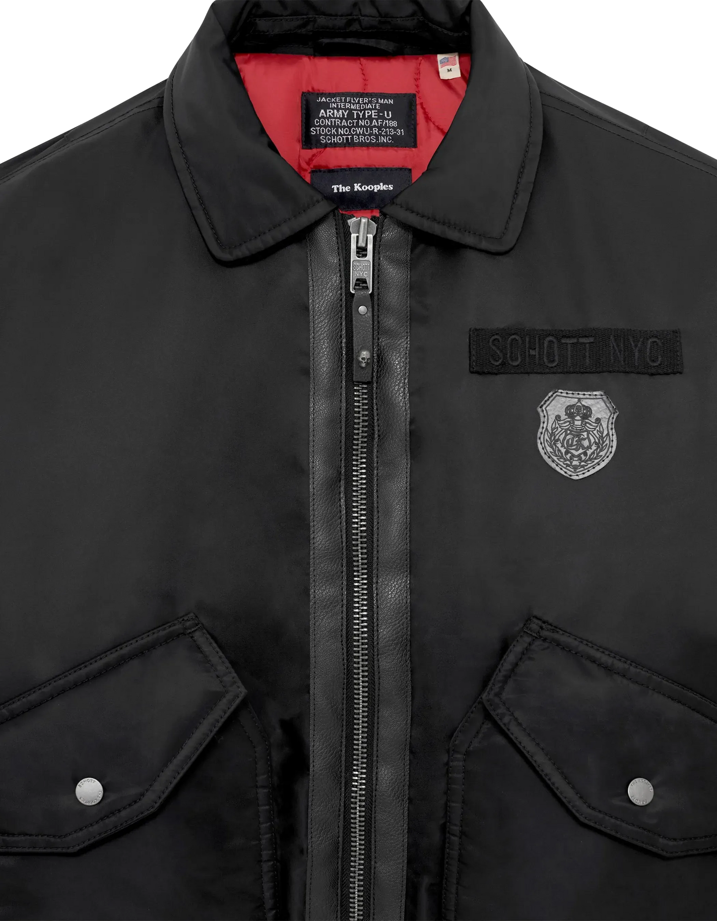 Männerschwarzer Pilot Schott NYC® X the Kooples