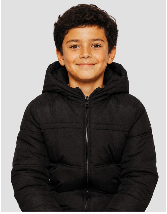 Giacca nera con bambino sherpa foderato