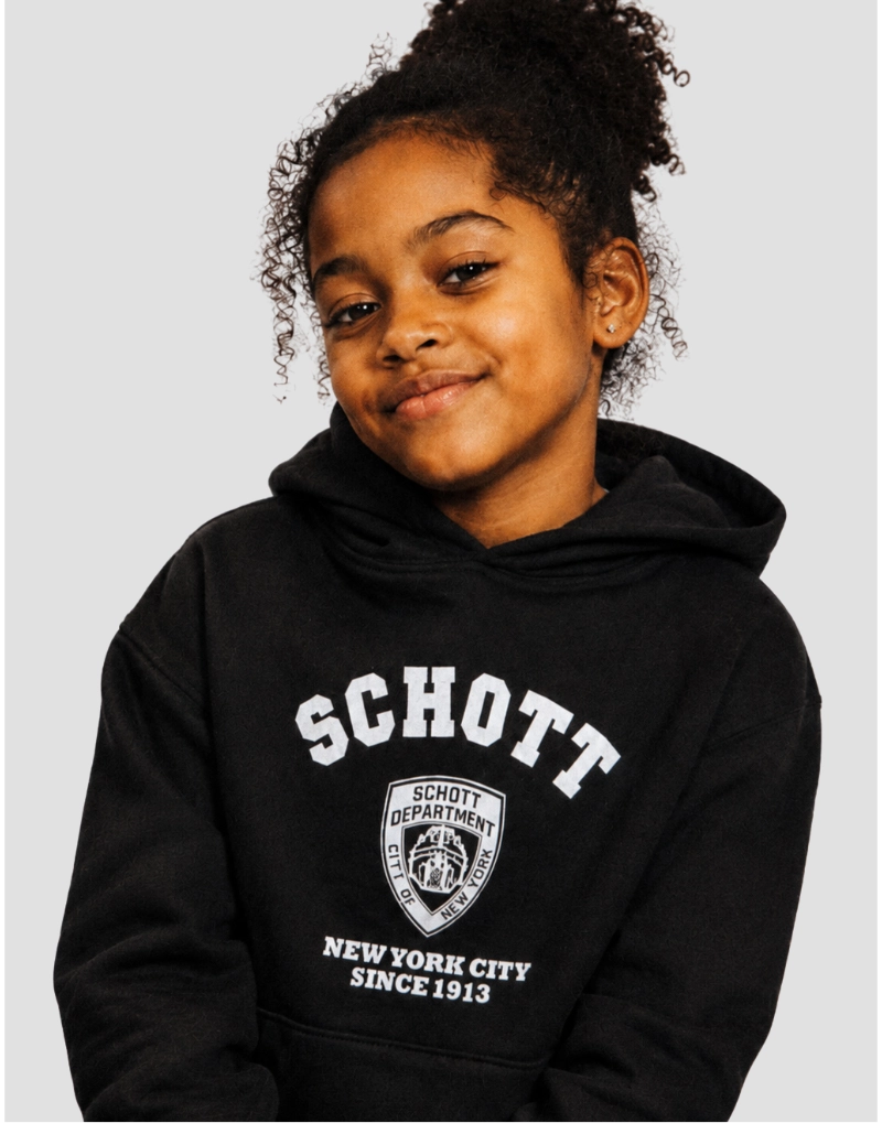 Sweatshirt à capuche noir imprimé enfant