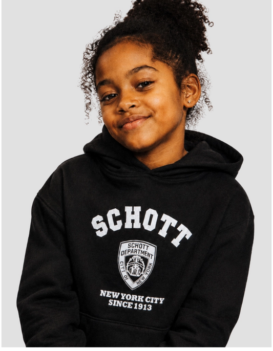 Children's printed black hooded sweatshirt