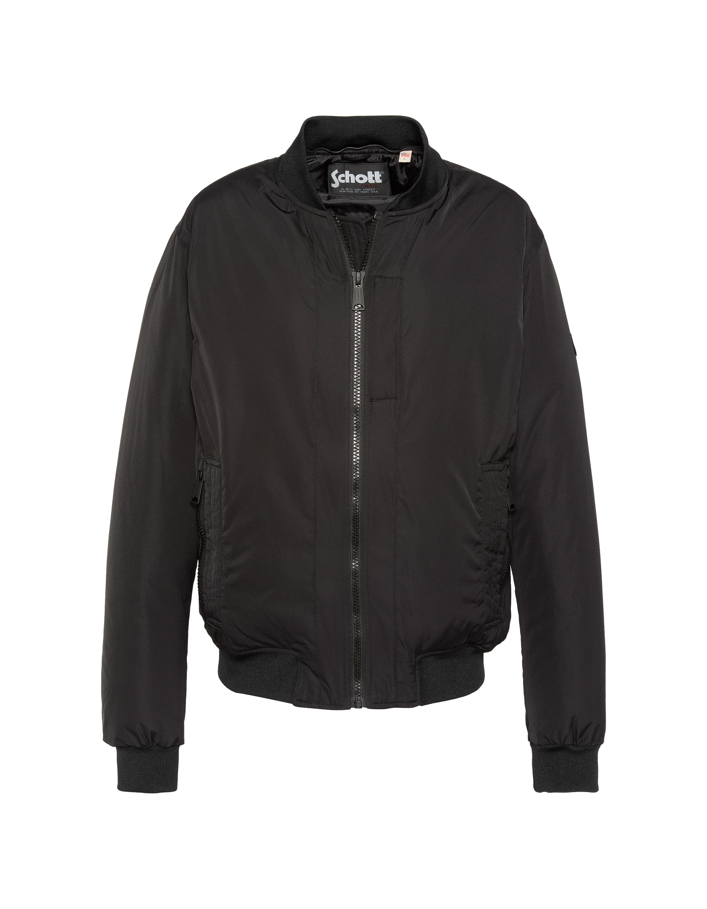 Giacca nera con cappuccio con plastron rimovibile