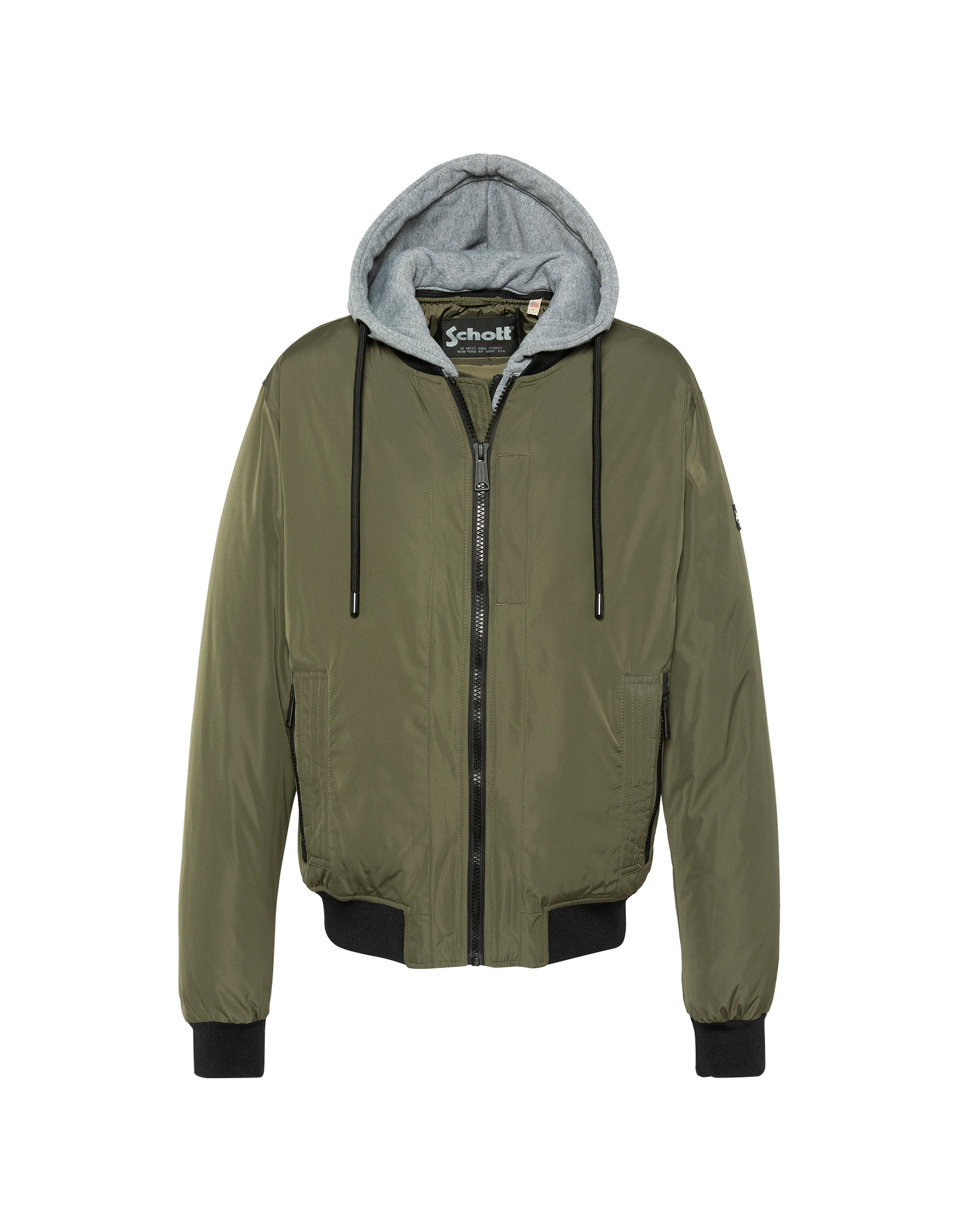 Blouson kaki à capuche avec plastron amovible