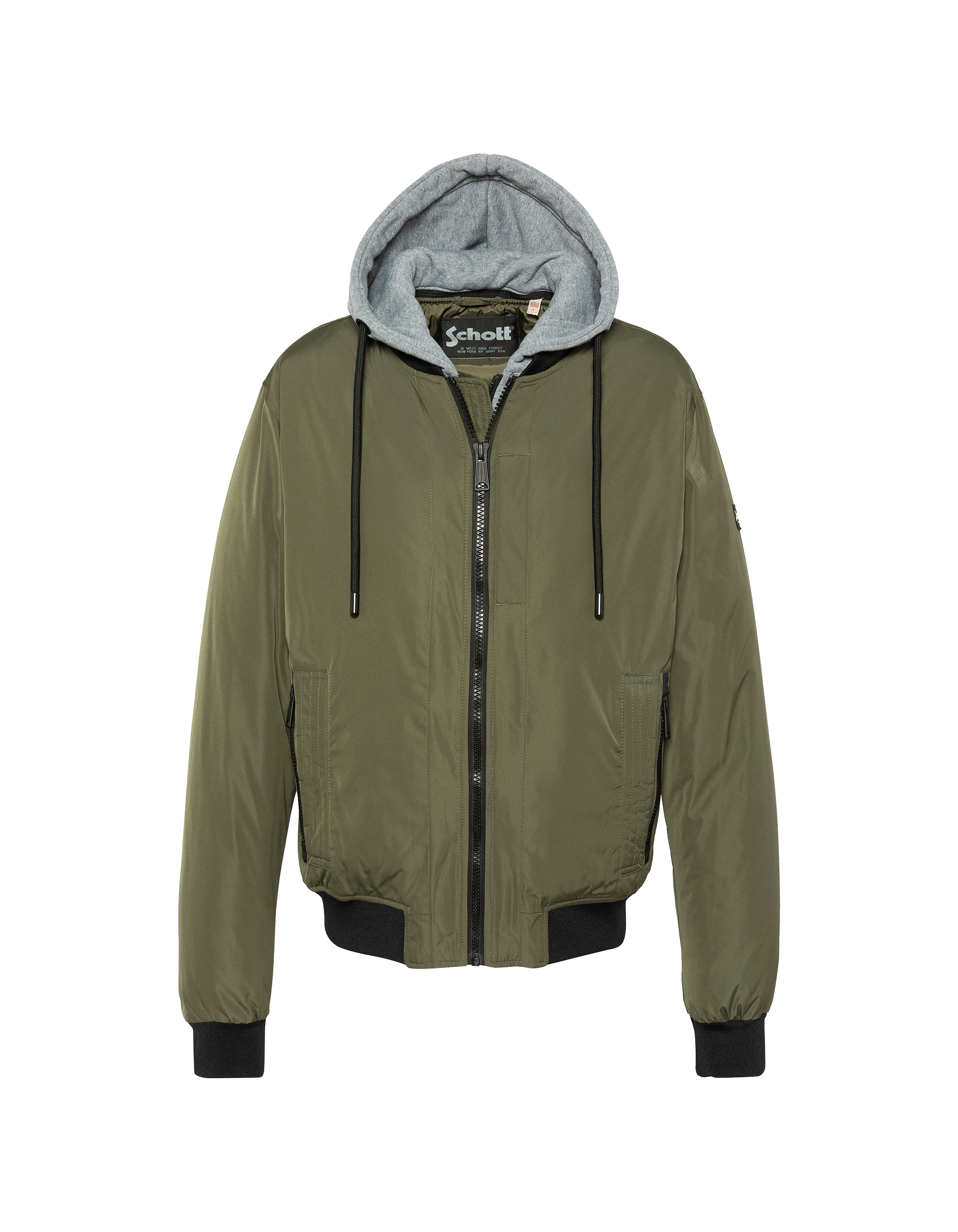 Blouson kaki à capuche avec plastron amovible-2