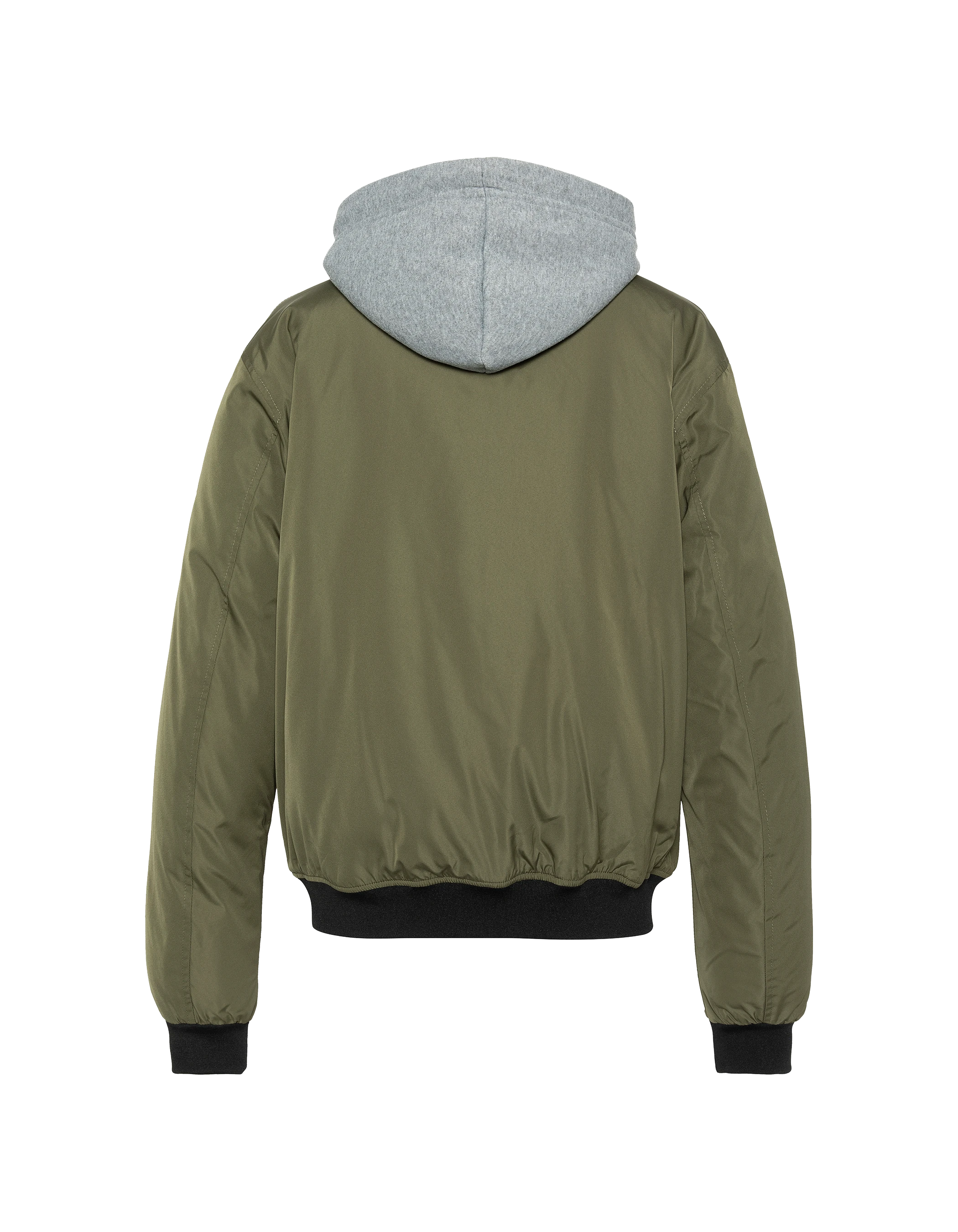 Blouson kaki à capuche avec plastron amovible-8