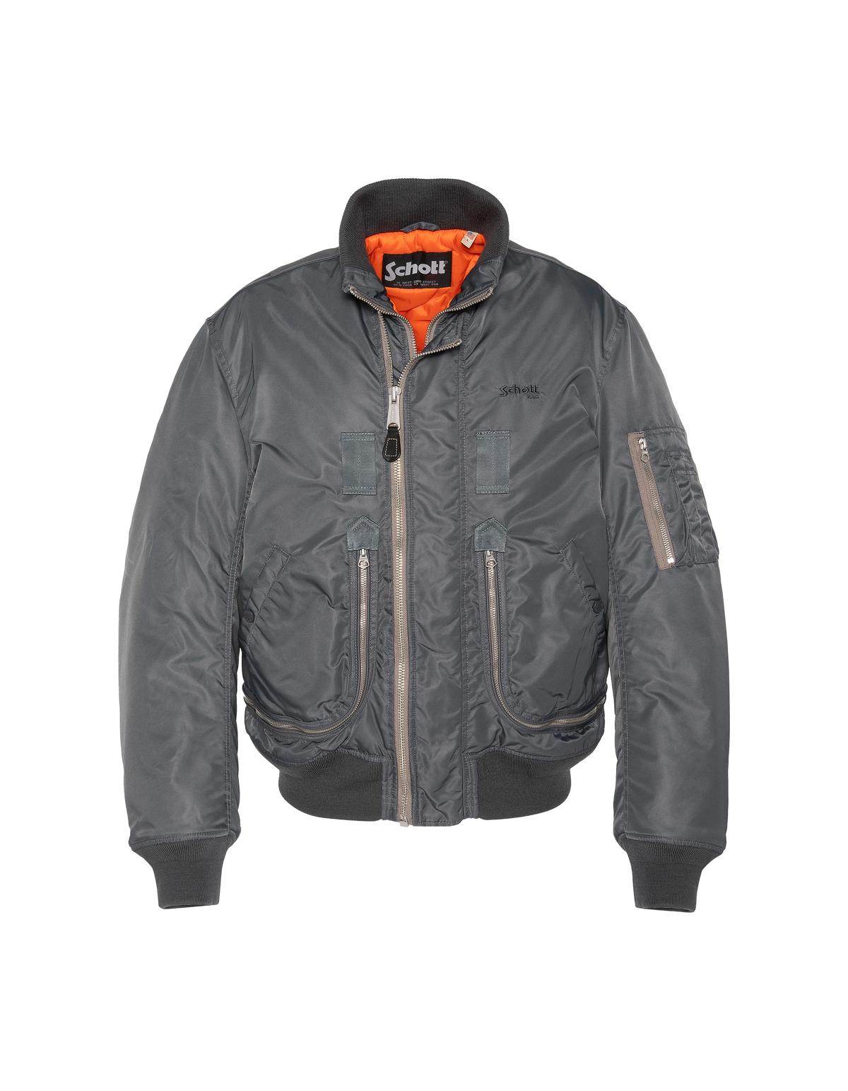 Blouson bomber tactique étain double zip, coupe oversize