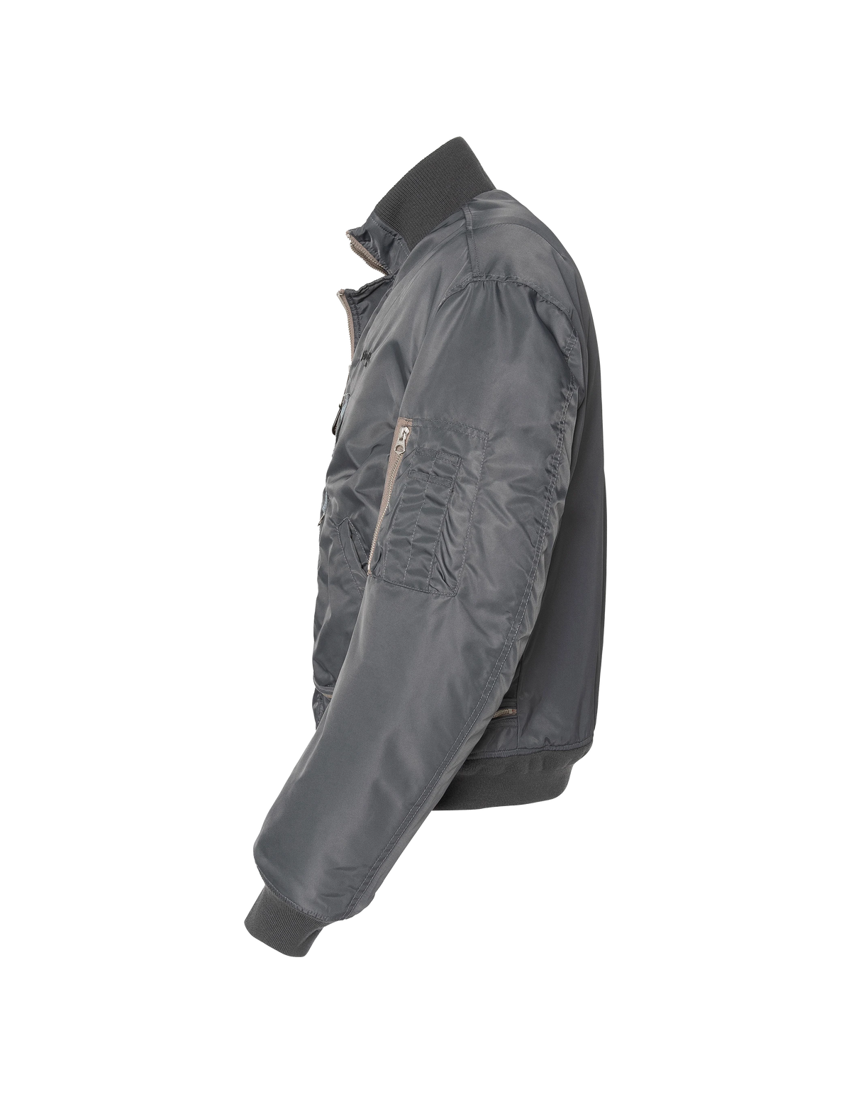 Blouson bomber tactique étain double zip, coupe oversize