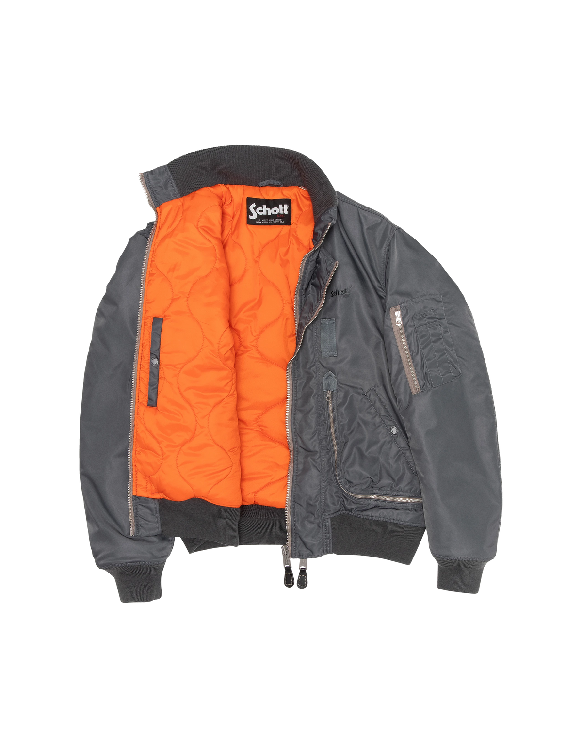 Blouson bomber tactique étain double zip, coupe oversize