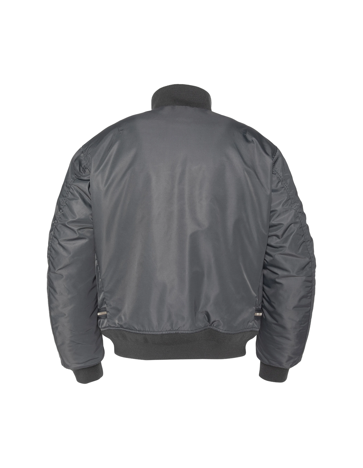 Blouson bomber tactique étain double zip, coupe oversize