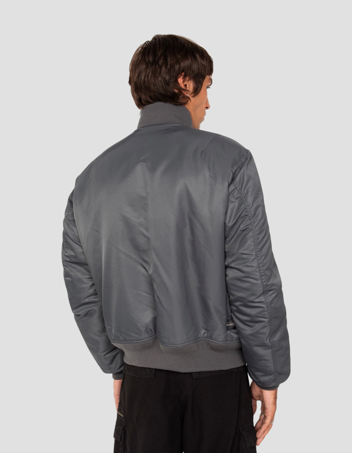 Blouson bomber tactique étain double zip, coupe oversize-6