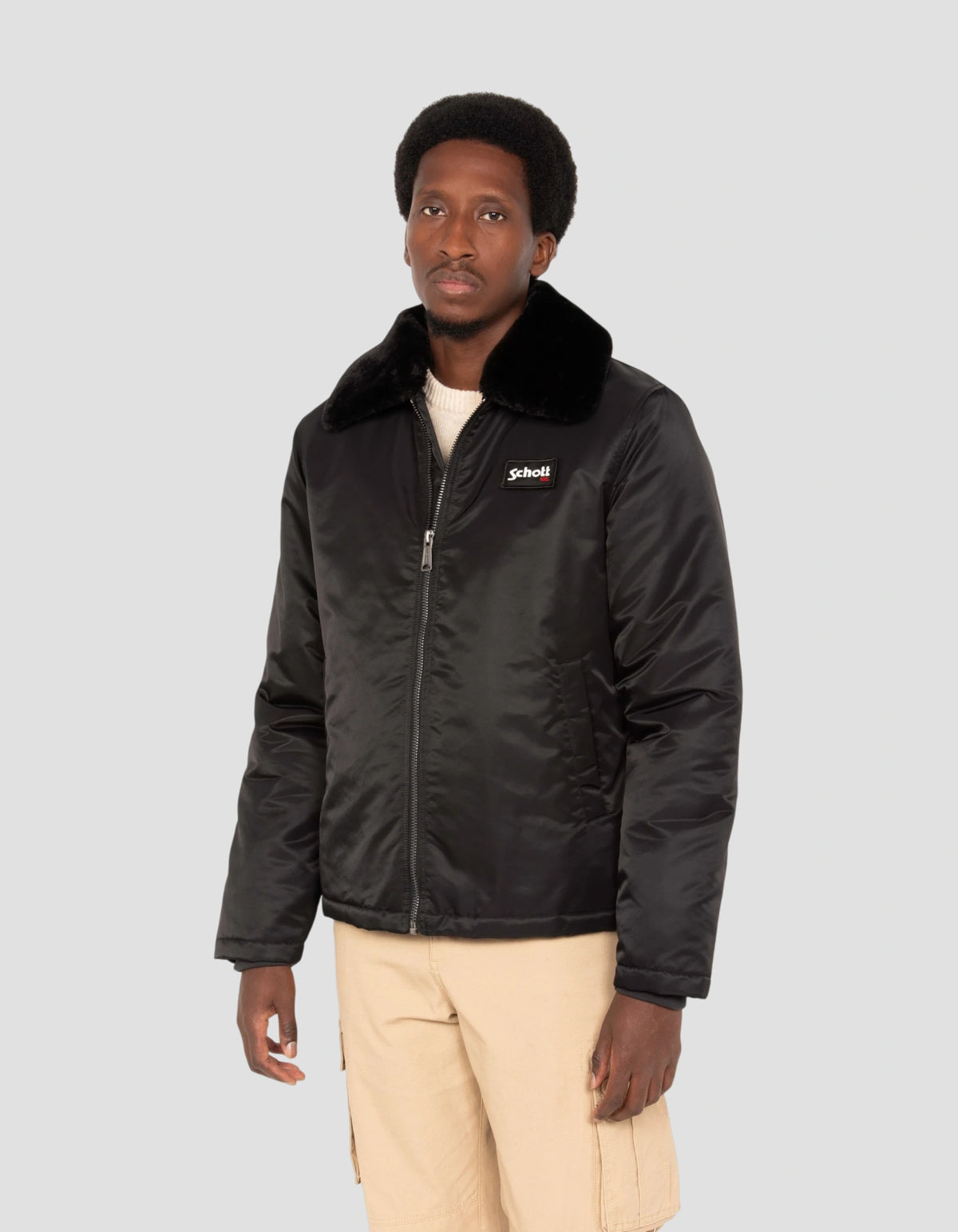 Blouson security noir à col amovible