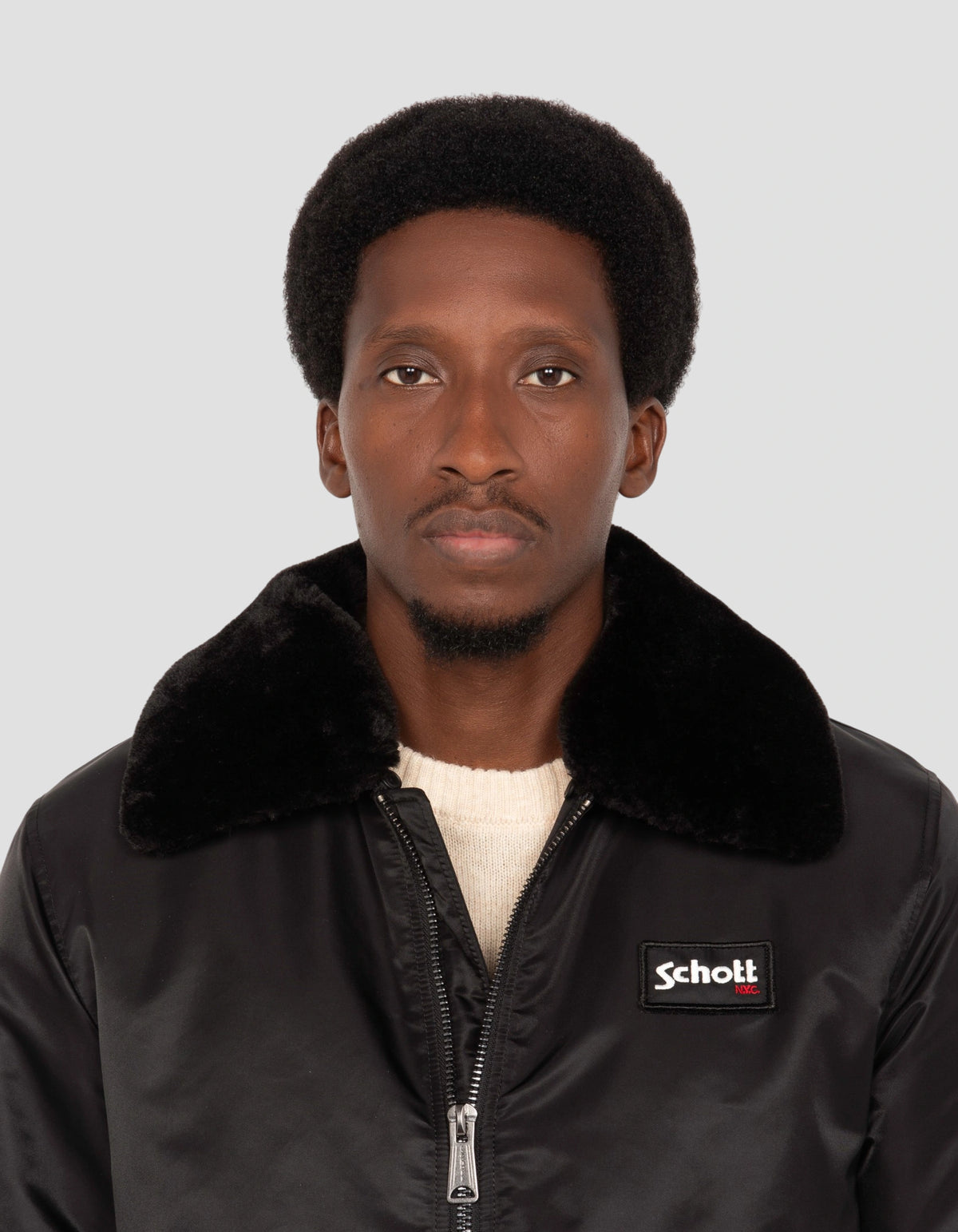 Blouson security noir à col amovible