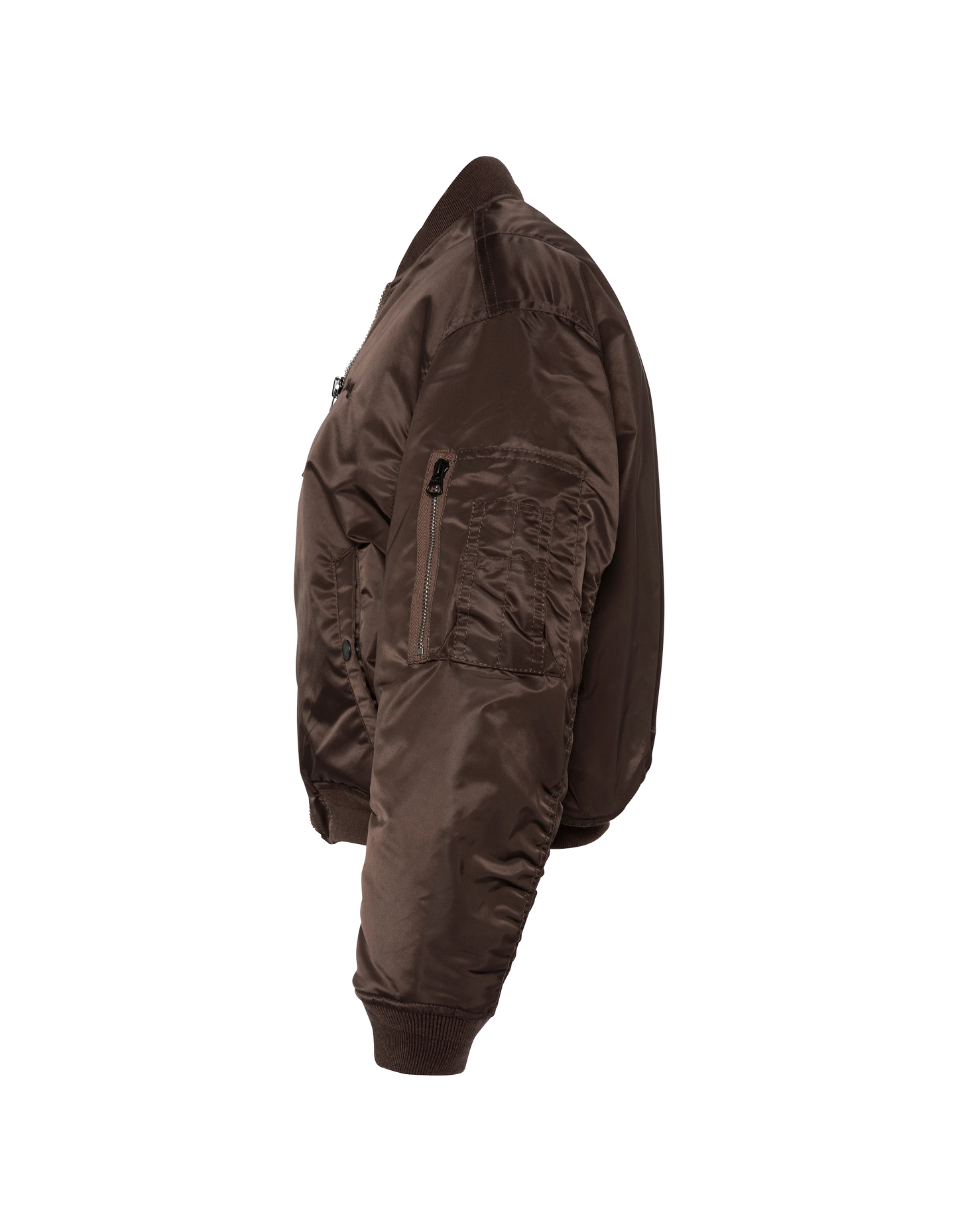 Bomber MA-1 90's marron foncé en nylon recyclé, coupe courte et confort