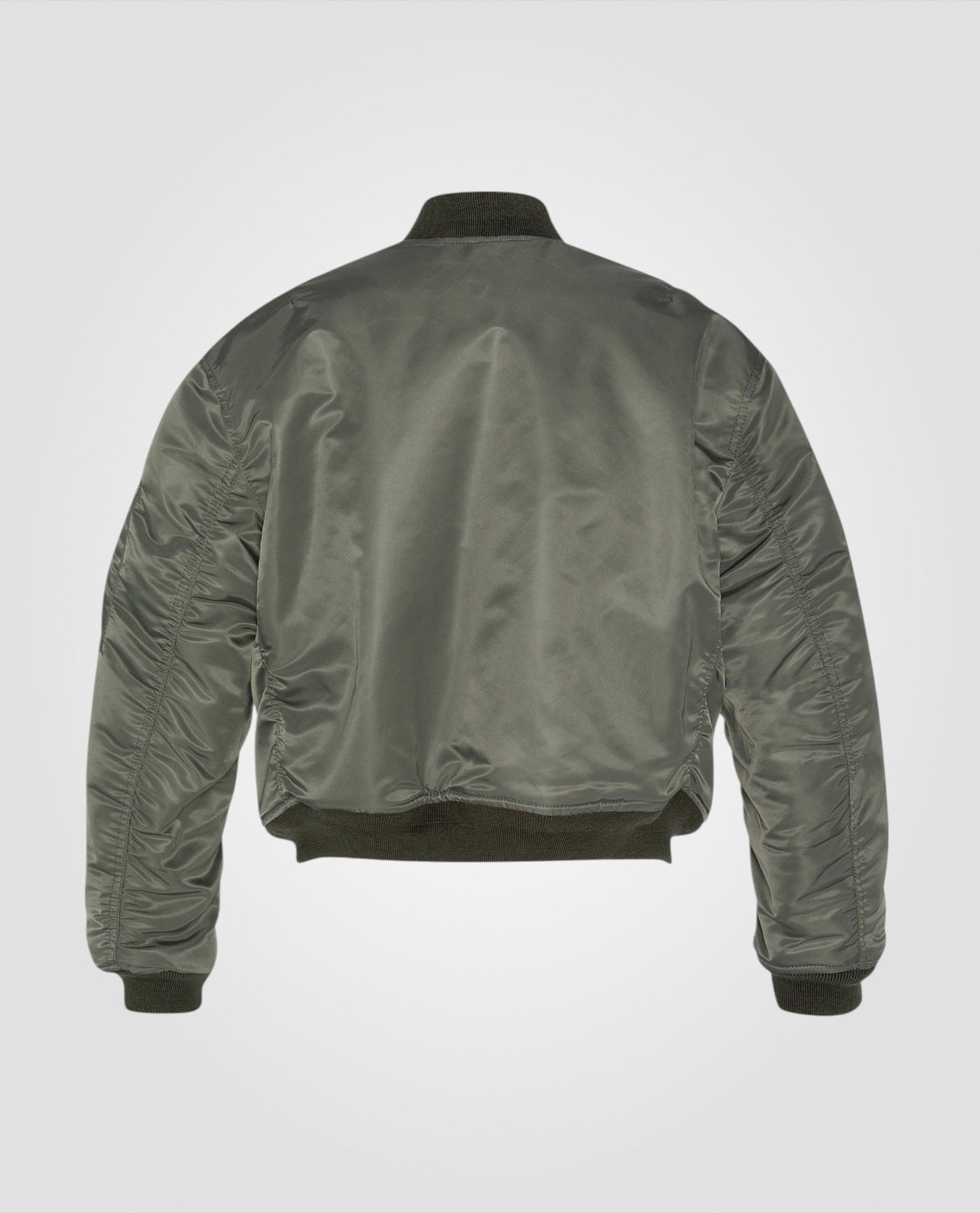 Bomber MA-1 90er Weise Khaki in recyceltem Nylon, kurzer Schnitt und Komfort, große Größe