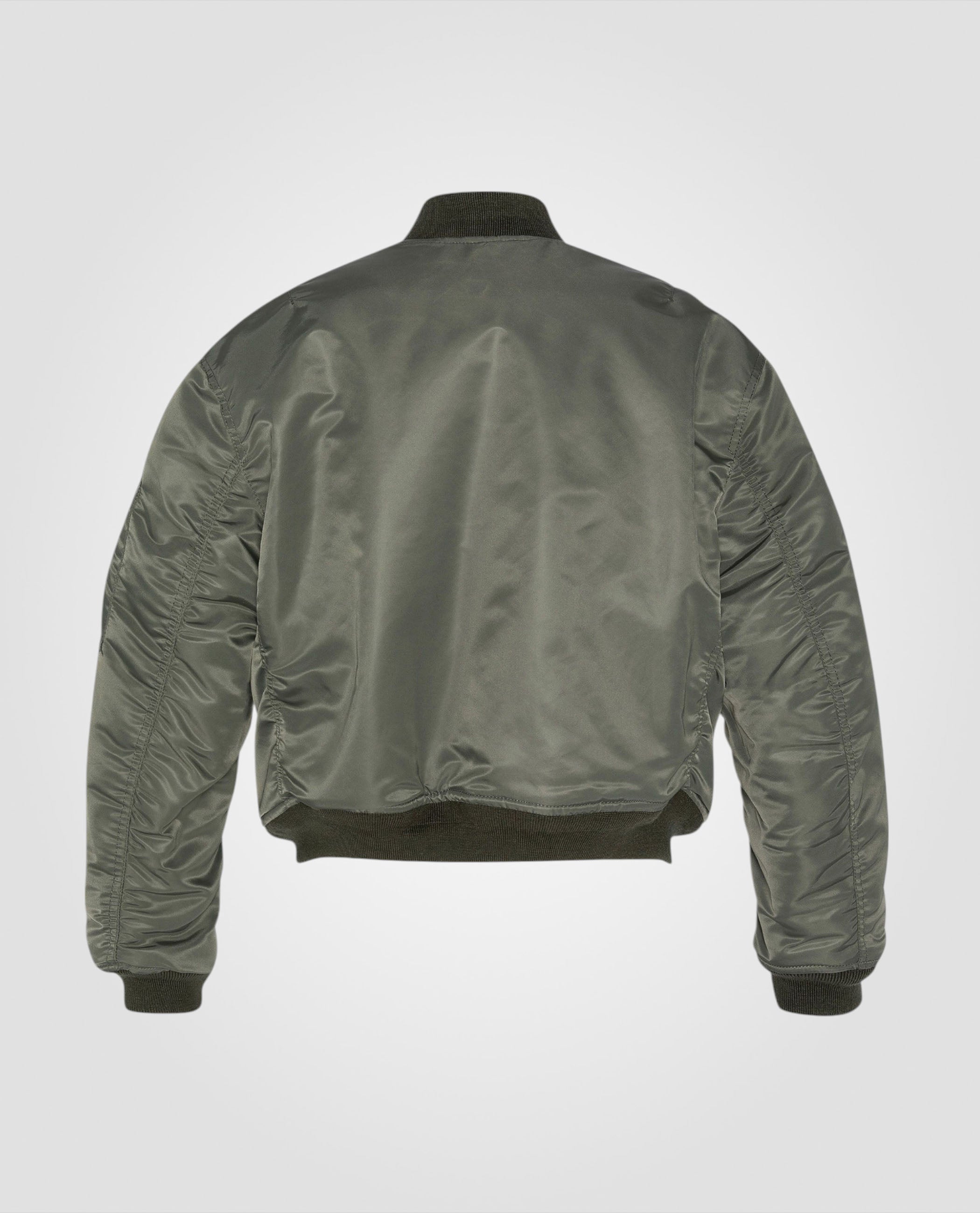 Bomber MA-1 90er Weise Khaki in recyceltem Nylon, kurzer Schnitt und Komfort, große Größe-2
