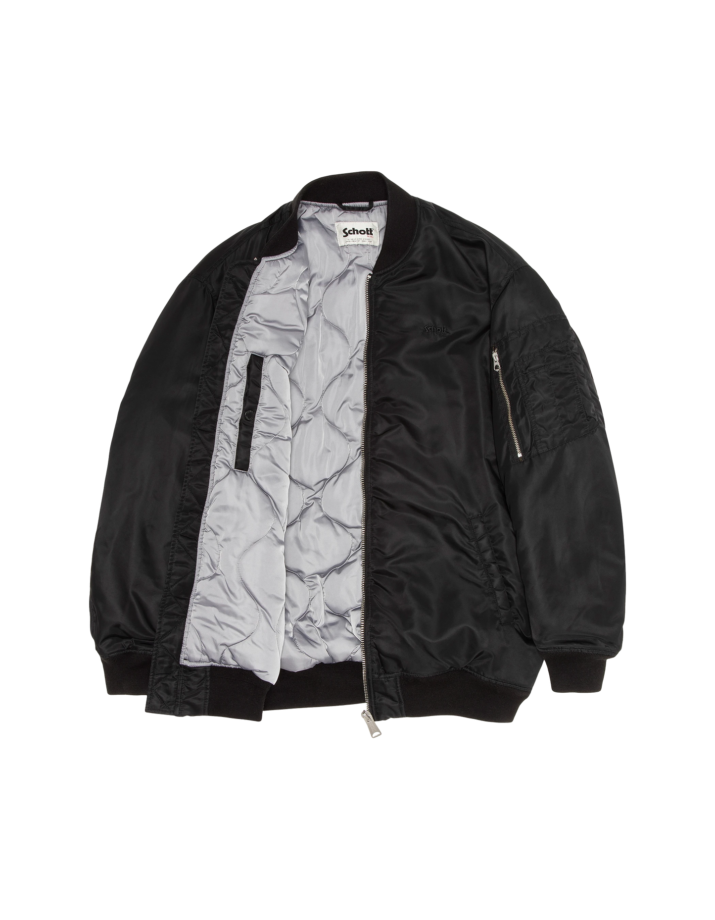 Bombardero tipo ma-1 negro largo, corte de gran tamaño