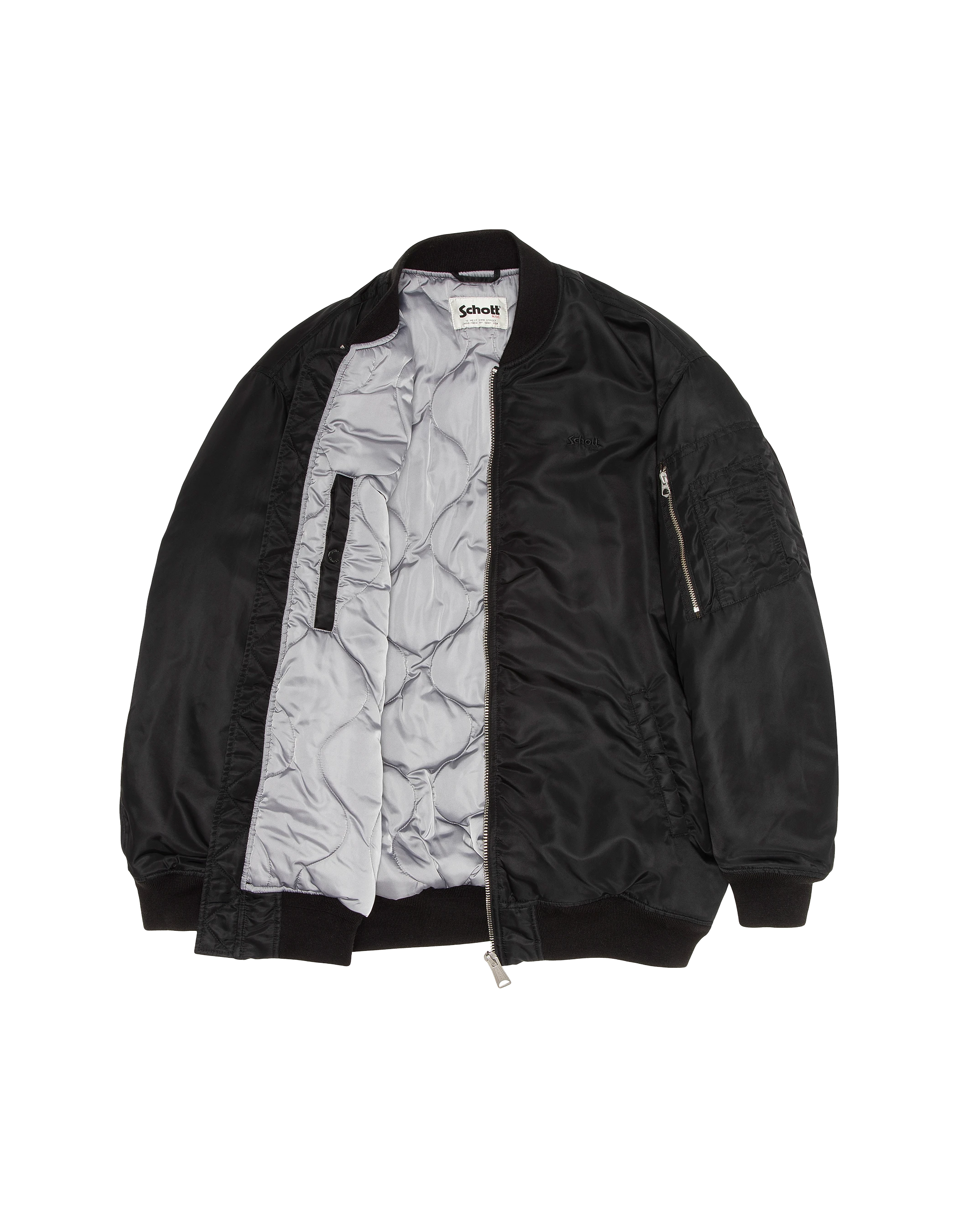 Bombardero tipo ma-1 negro largo, corte de gran tamaño-3