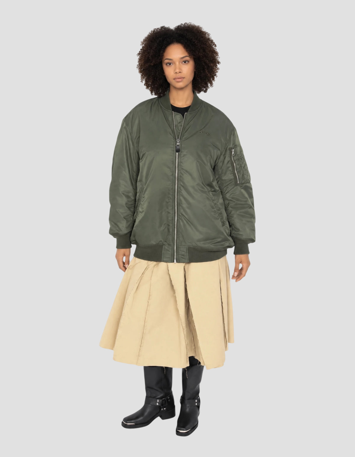 Bomber type MA-1 vert long, coupe oversize-1