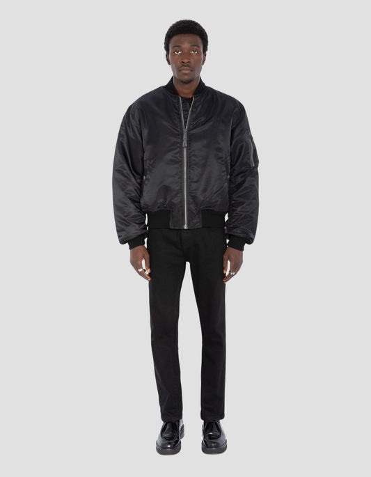 Bomber ma-1 90's black in recycled nylon, oversize cut