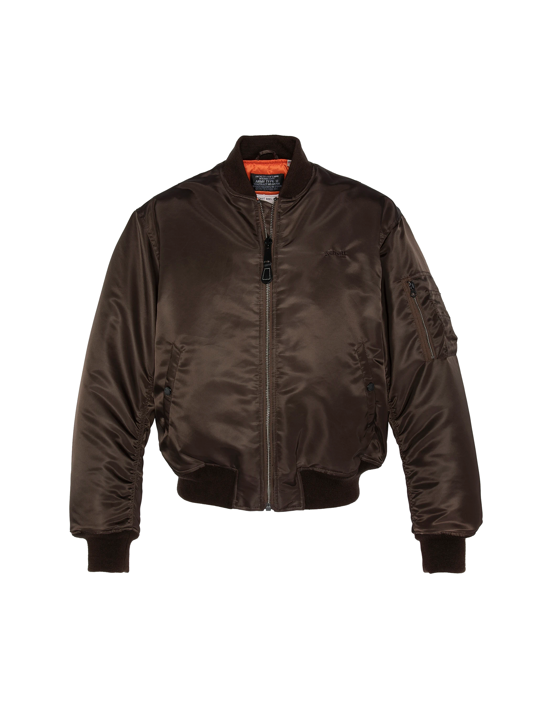 Bomber Ma -1 90's dark brown in recycled nylon, Oversize cut Bomber Ma -1 90's dark brown in recycled nylon, Oversize cut