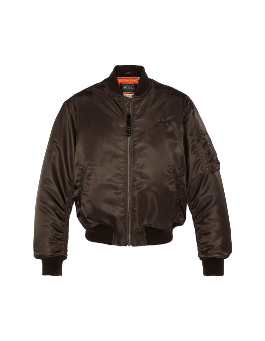Bomber ma -1 90's black in recycled nylon, oversize cut