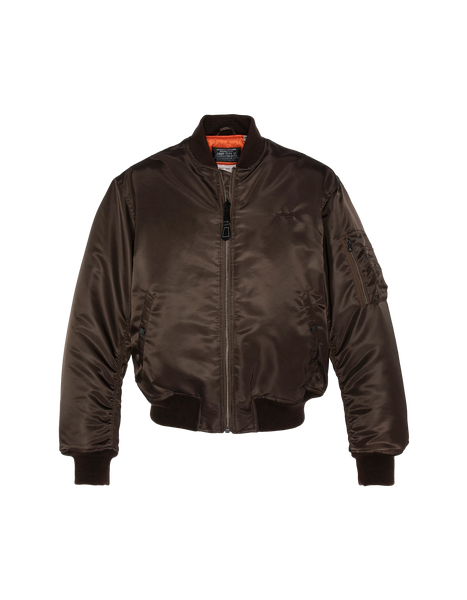 Bomber Ma -1 90's dark brown in recycled nylon, Oversize cut